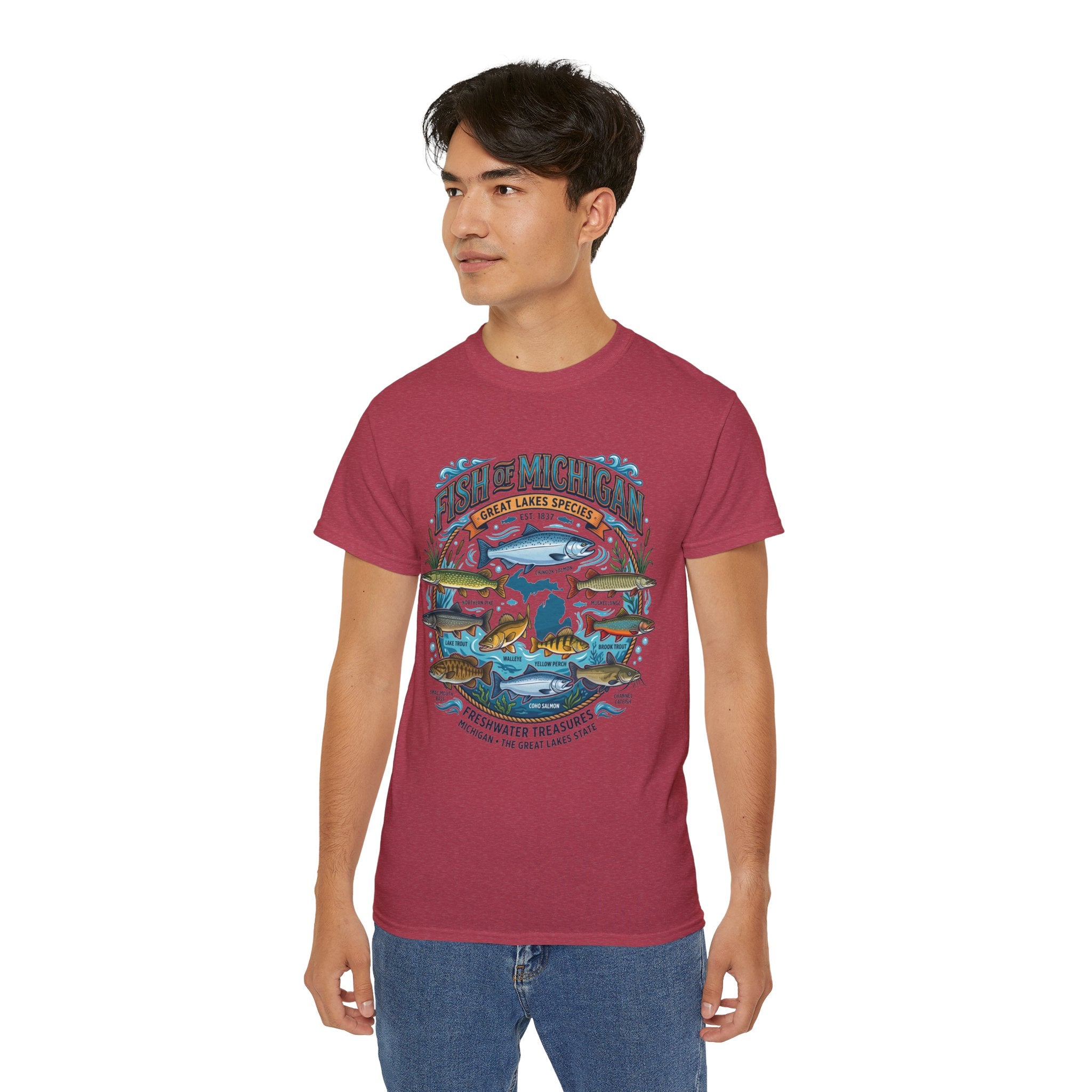 Michigan Fishing Species Tee — Freshwater Treasures Graphic T-Shirt