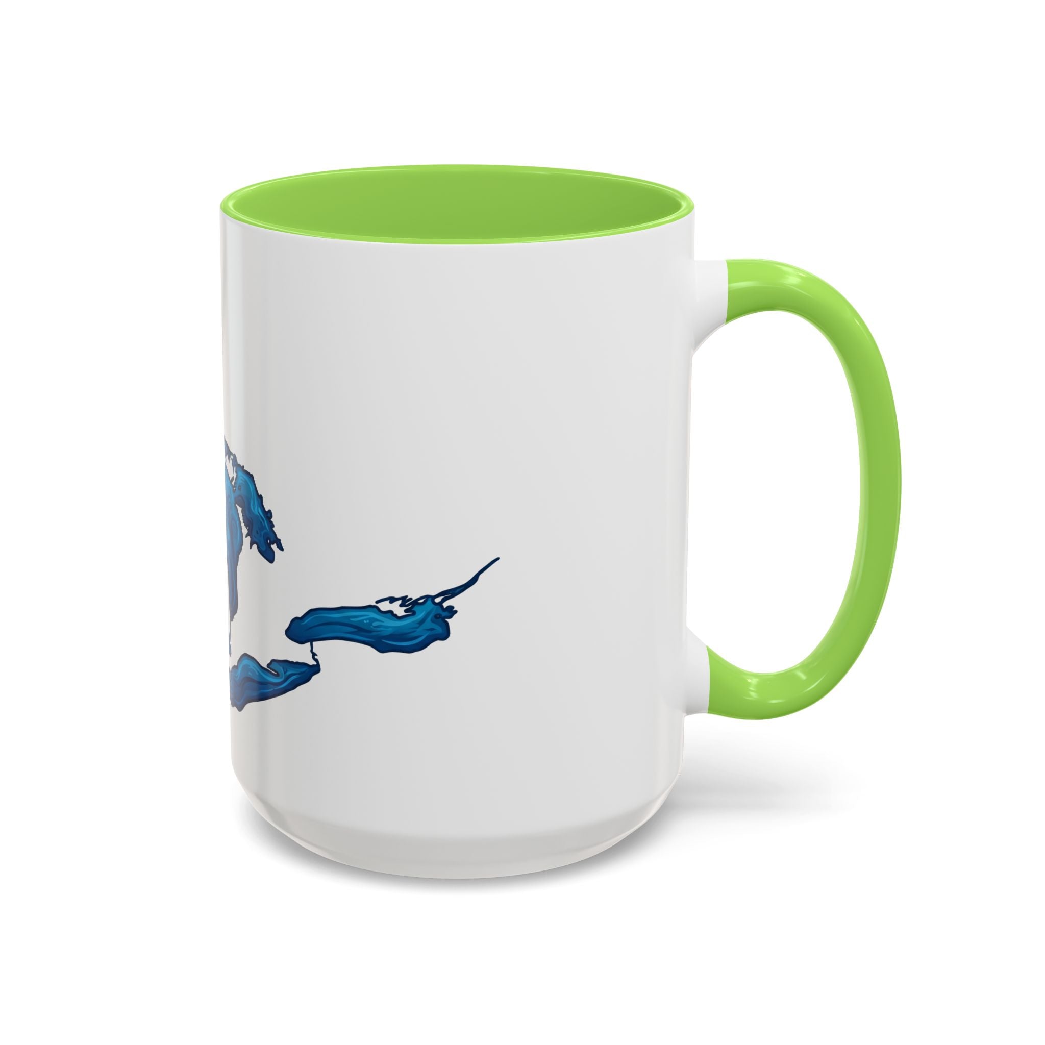 Great Lakes Blue Map Mug — Artistic Lake Michigan & Superior Coffee Cup (11oz/15oz)