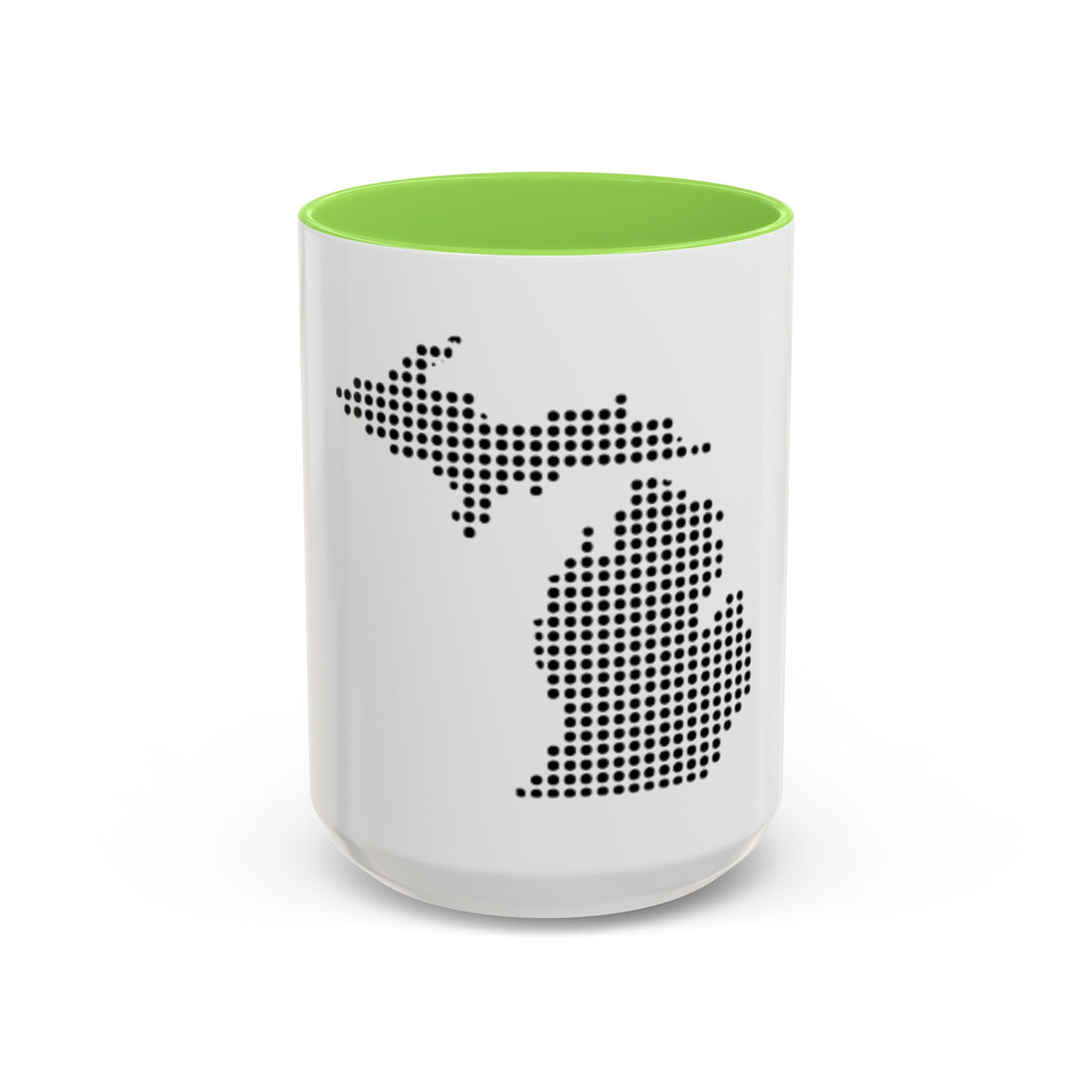 Michigan Dot Map Mug — Modern Minimalist Michigan State Coffee Cup (11oz/15oz)