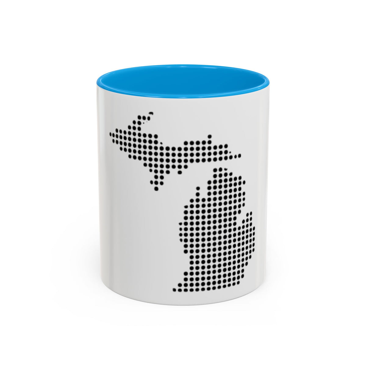 Michigan Dot Map Mug — Modern Minimalist Michigan State Coffee Cup (11oz/15oz)