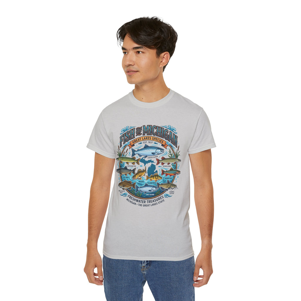 Michigan Fishing Species Tee — Freshwater Treasures Graphic T-Shirt
