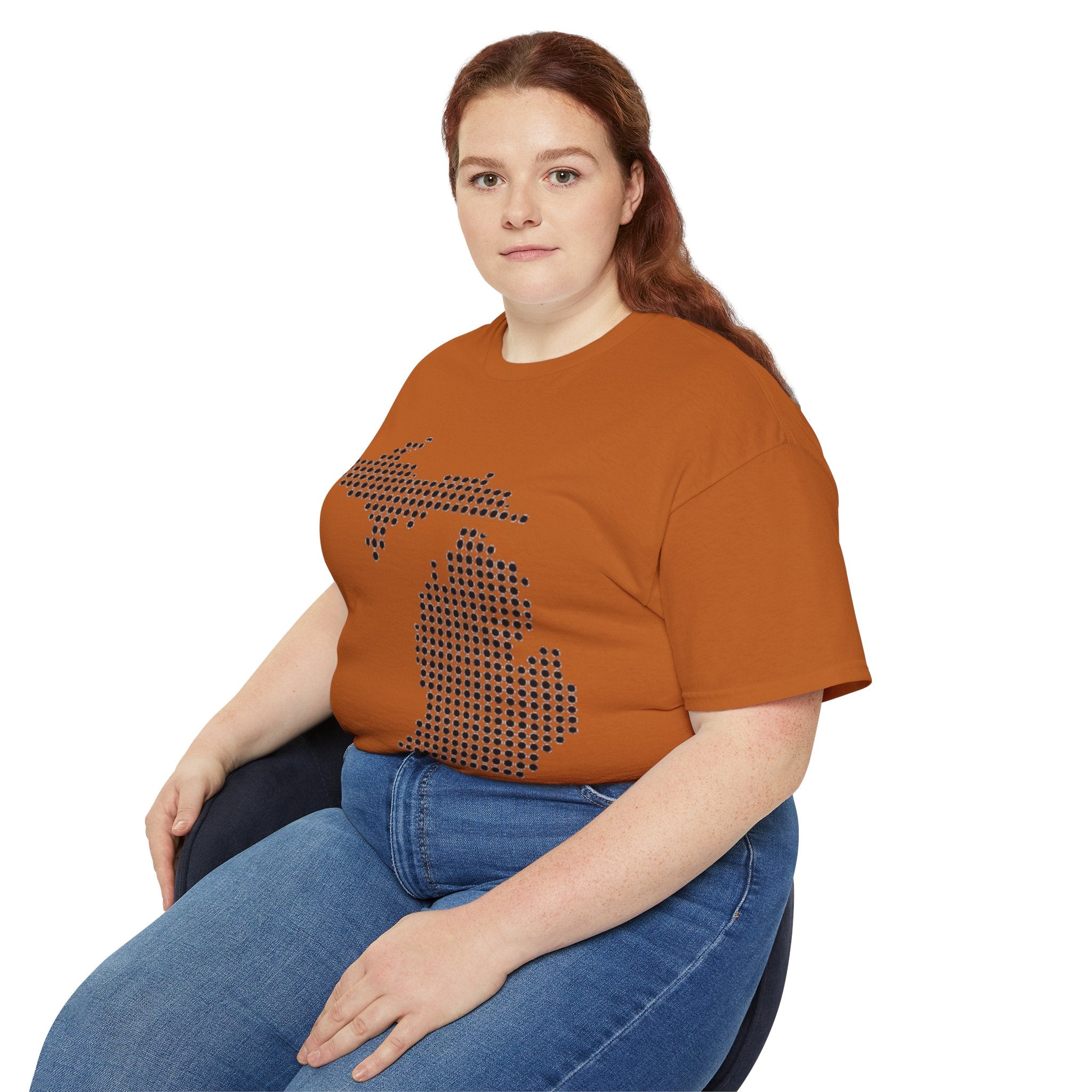 Michigan Dot Map T-Shirt — Minimal State Outline Tee