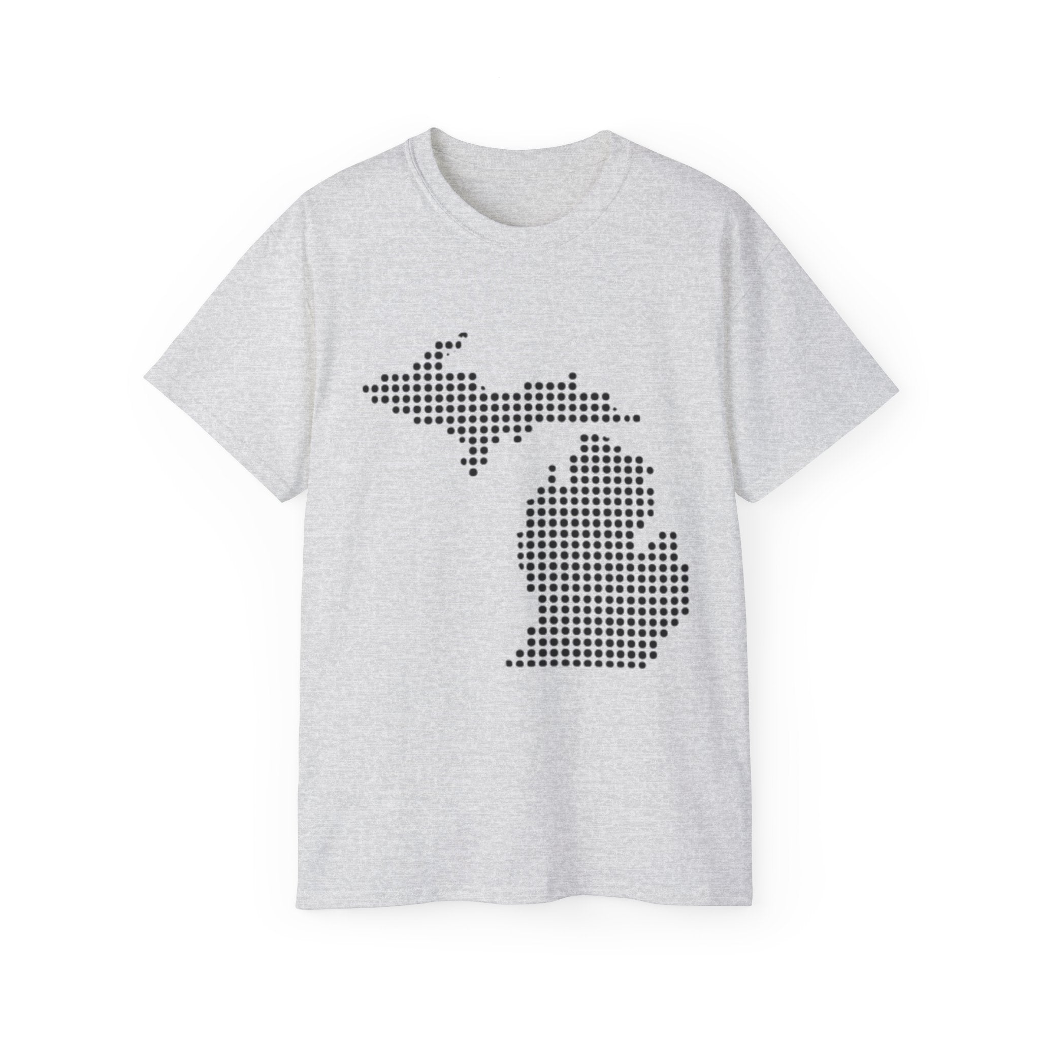 Michigan Dot Map T-Shirt — Minimal State Outline Tee