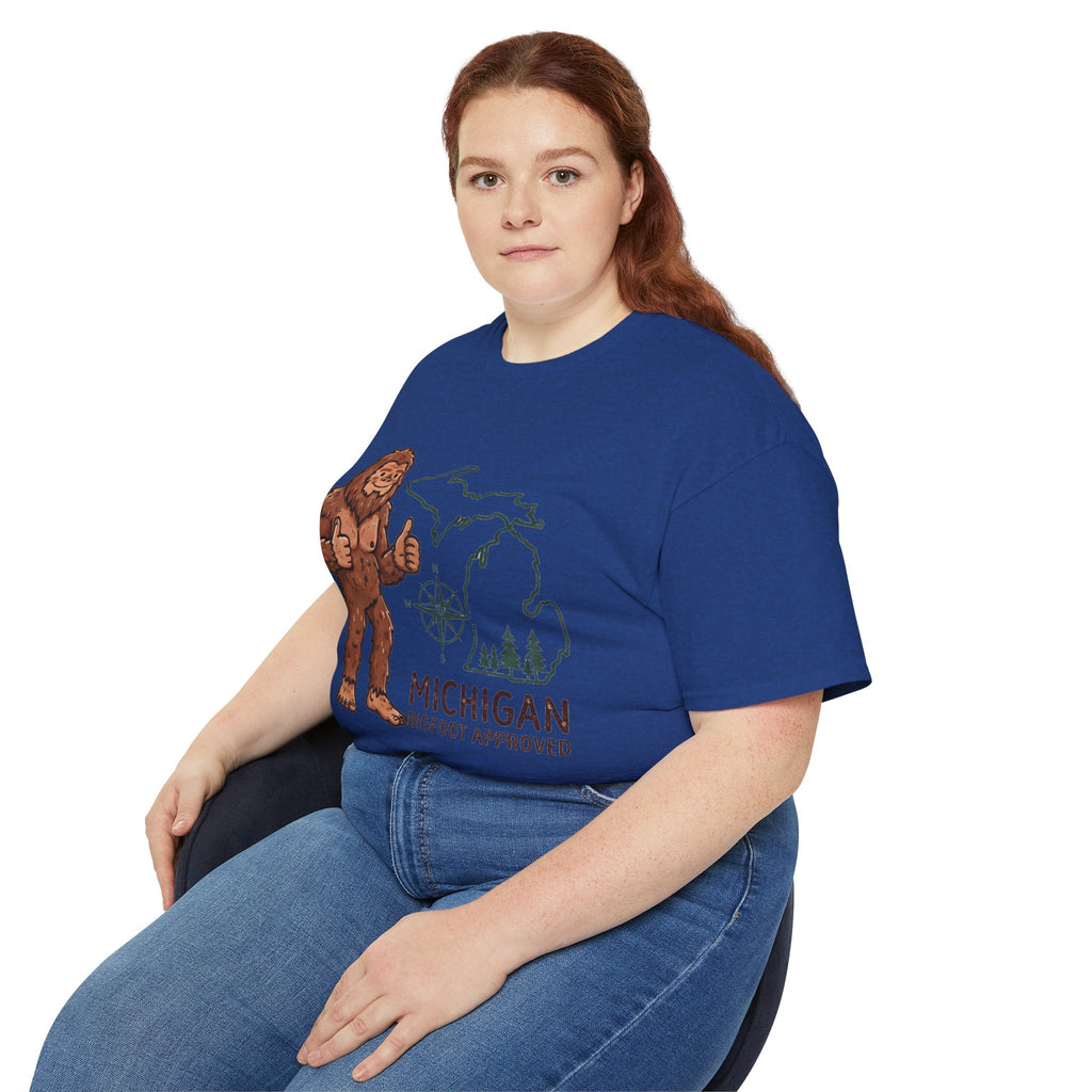 Michigan Bigfoot Approved T-Shirt — Vintage Sasquatch Thumb Up Tee
