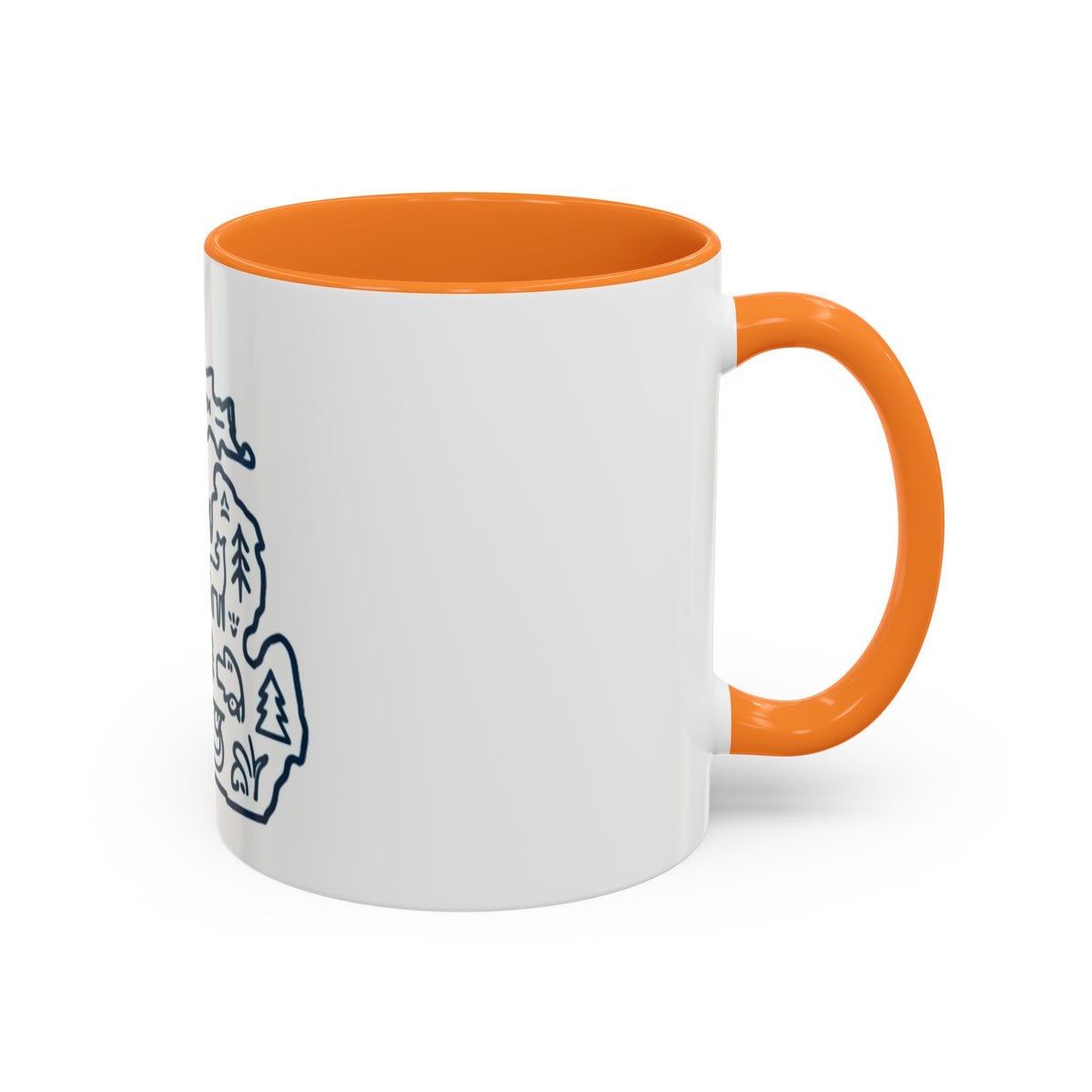 Michigan Outline Mug with UP & Outdoor Icons – Great Lakes State Coffee Cup (11oz/15oz)