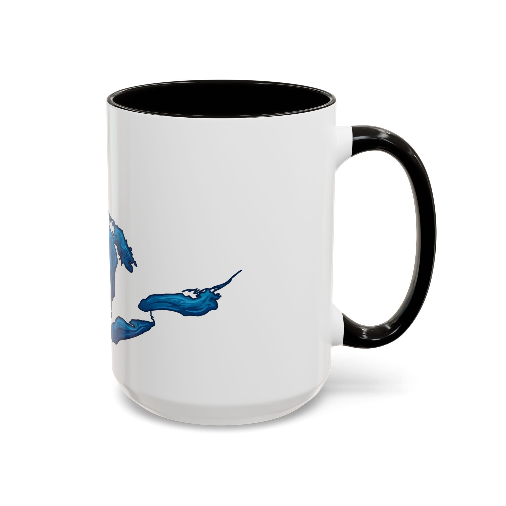 Great Lakes Blue Map Mug — Artistic Lake Michigan & Superior Coffee Cup (11oz/15oz)