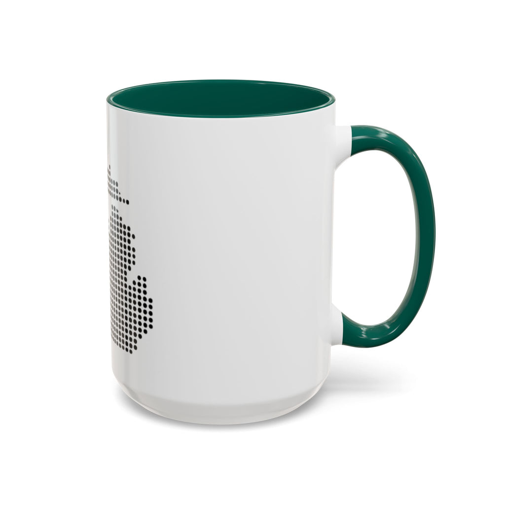 Michigan Dot Map Mug — Modern Minimalist Michigan State Coffee Cup (11oz/15oz)