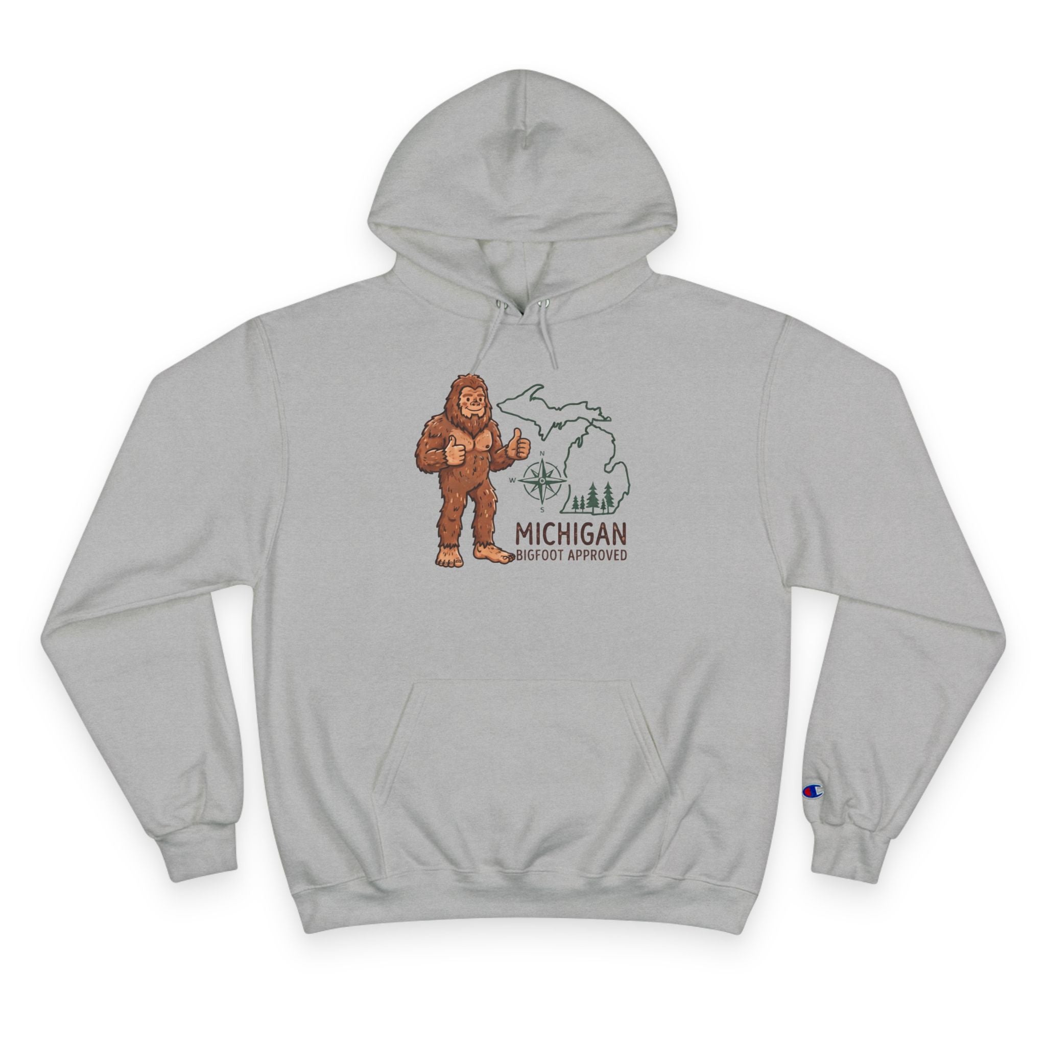 Michigan Sasquatch Hoodie — Vintage Bigfoot Graphic Champion Sweatshirt