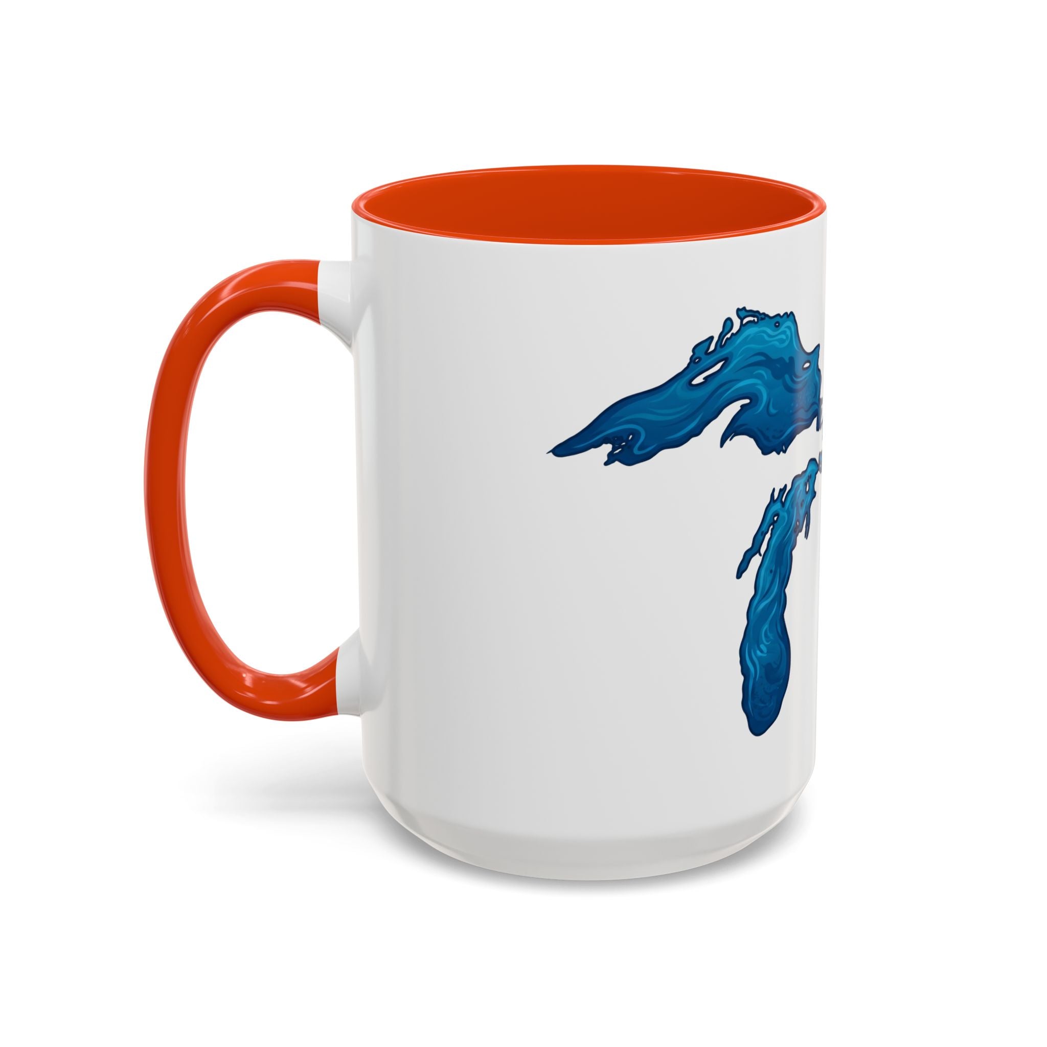 Great Lakes Blue Map Mug — Artistic Lake Michigan & Superior Coffee Cup (11oz/15oz)