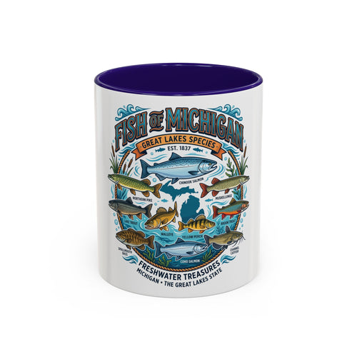 Fish of Michigan Mug — Great Lakes Freshwater Fish Illustration (11oz & 15oz)