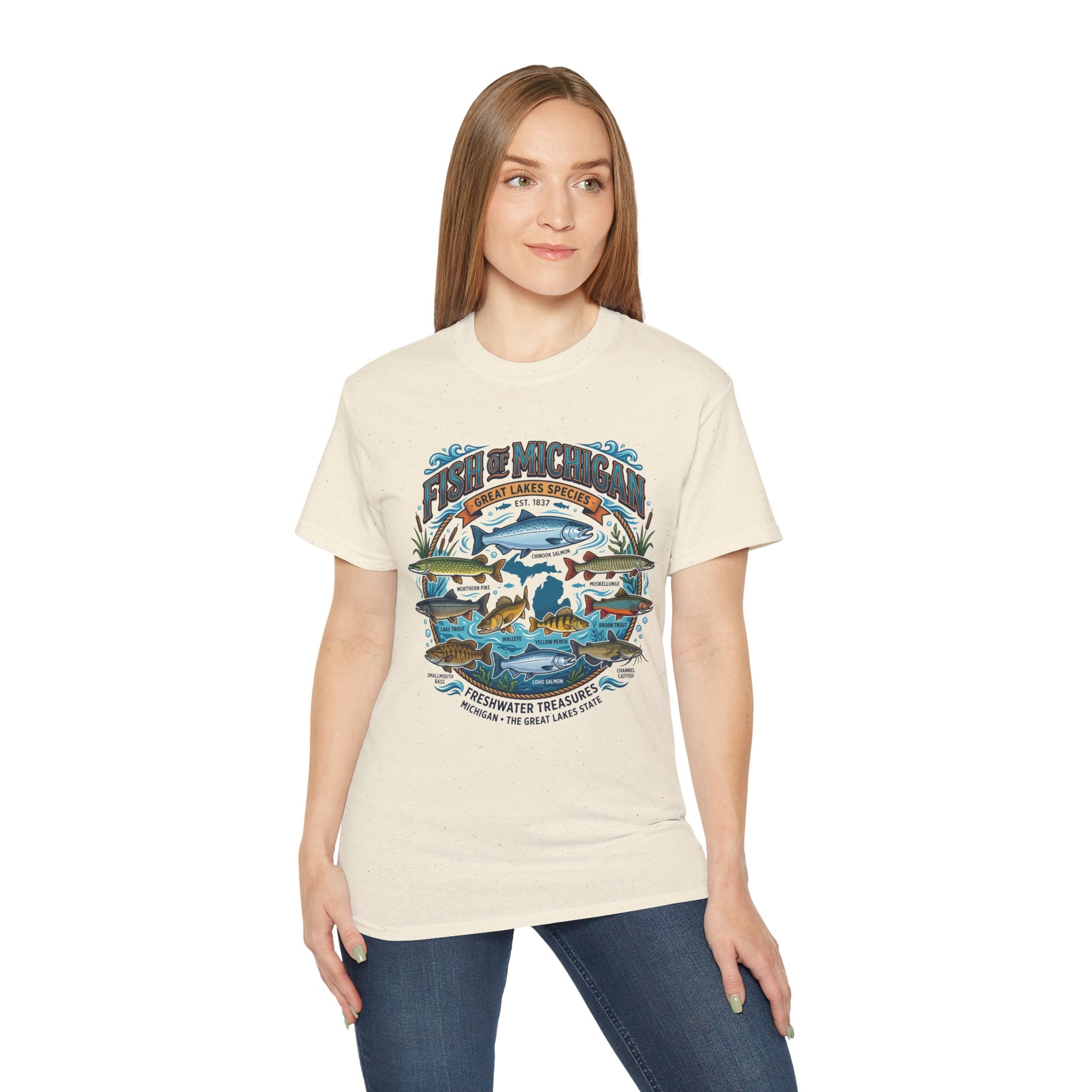 Michigan Fishing Species Tee — Freshwater Treasures Graphic T-Shirt