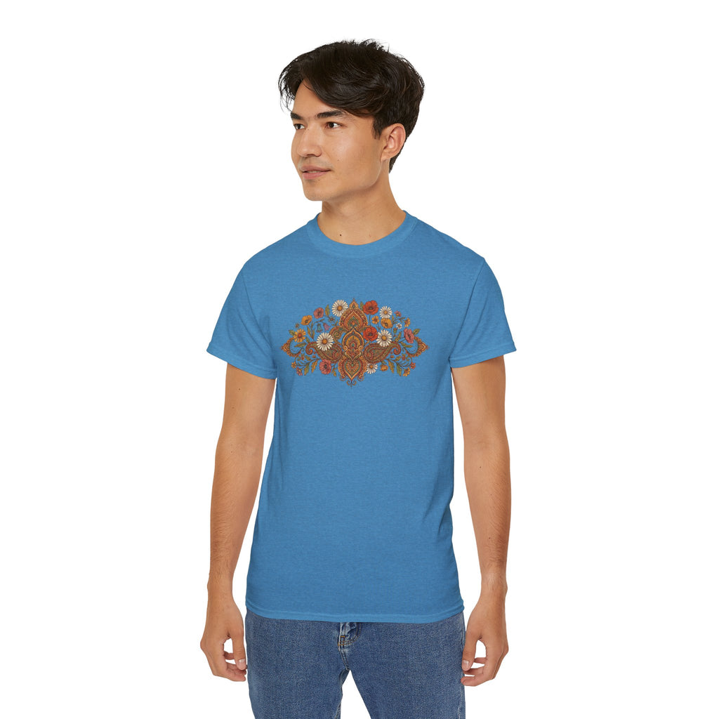 Retro Floral Tee — Vintage Brown Flower Bouquet Graphic