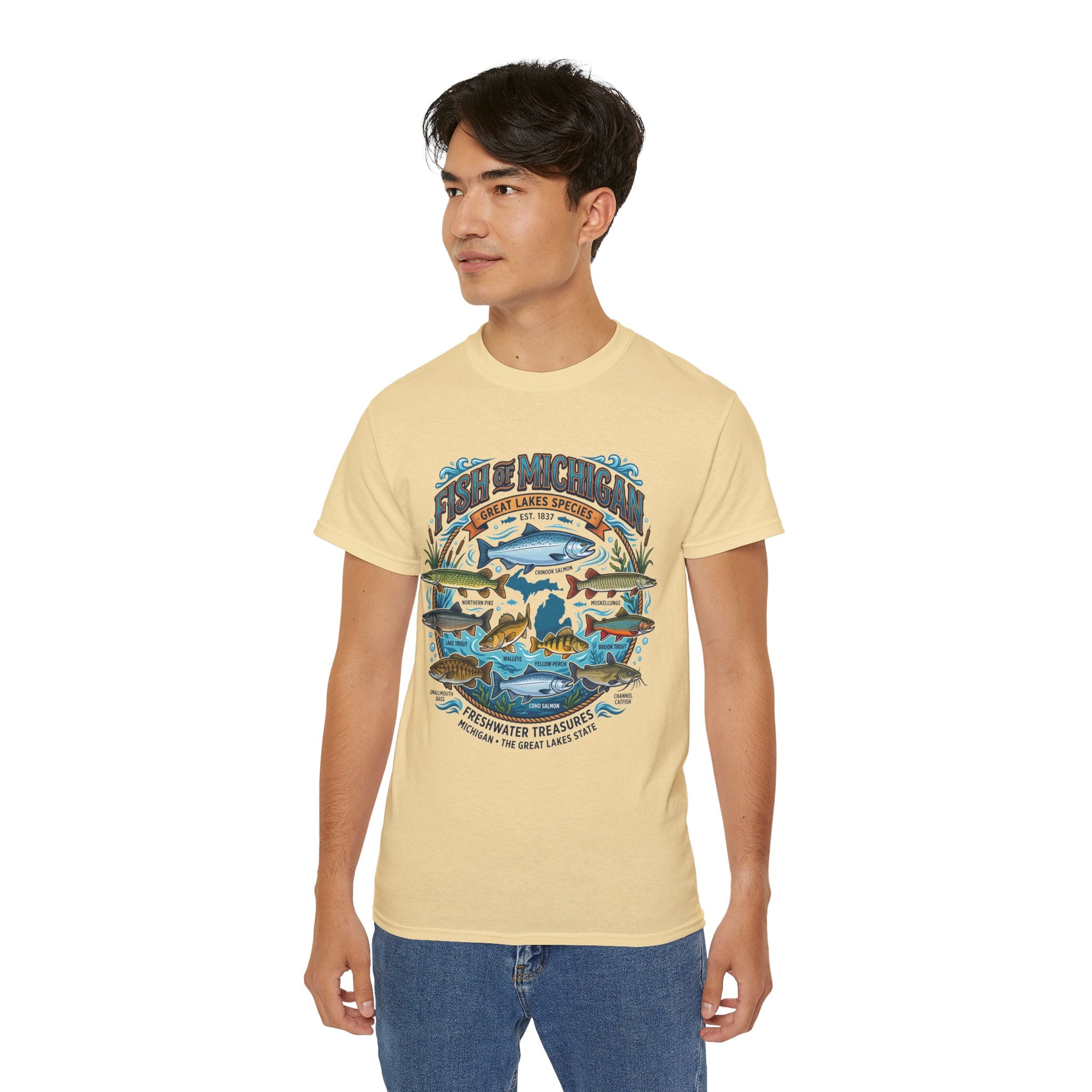 Michigan Fishing Species Tee — Freshwater Treasures Graphic T-Shirt