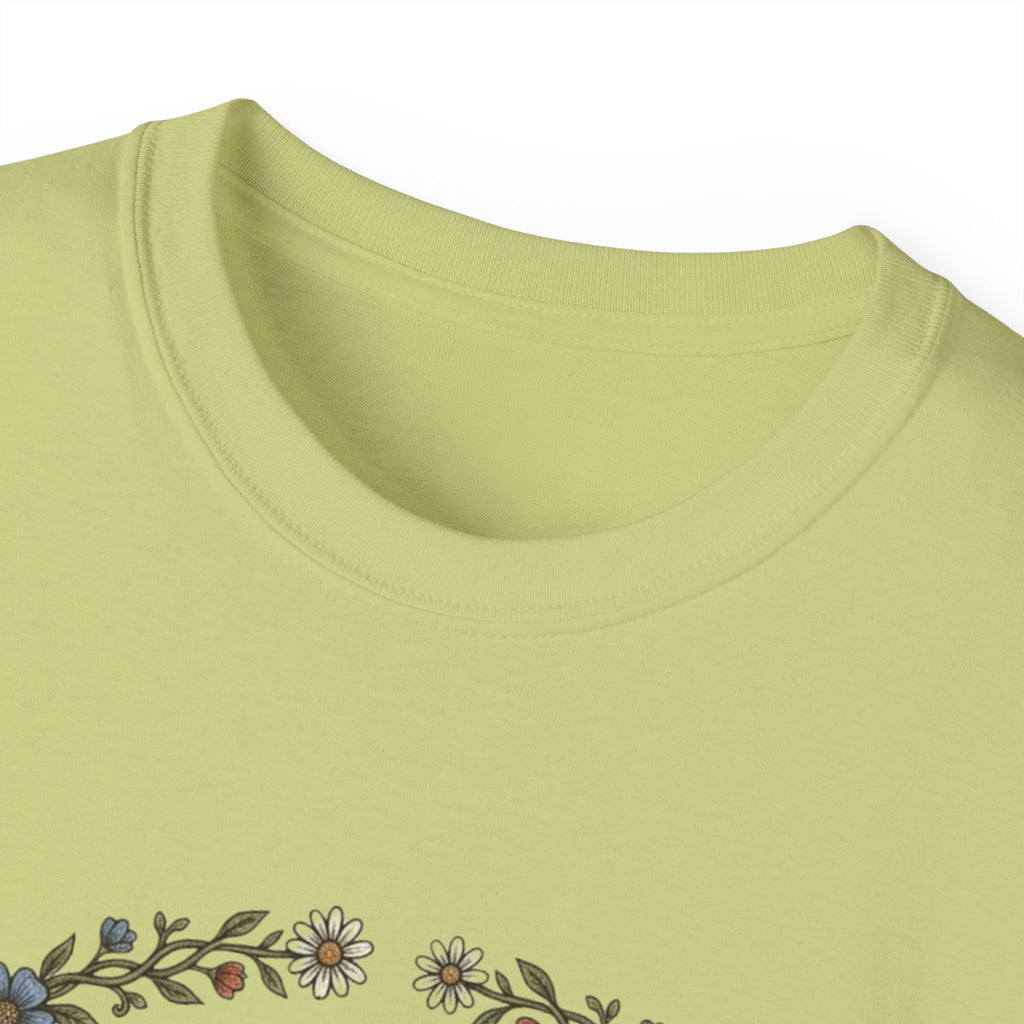 Folk Art Toad Banjo Tee — Floral Moonlight Frog Banjo  T-Shirt