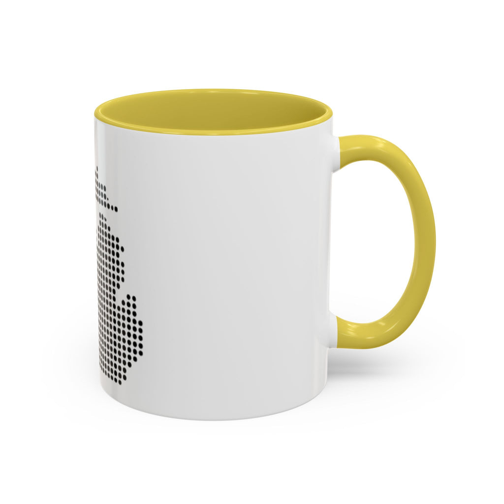 Michigan Dot Map Mug — Modern Minimalist Michigan State Coffee Cup (11oz/15oz)