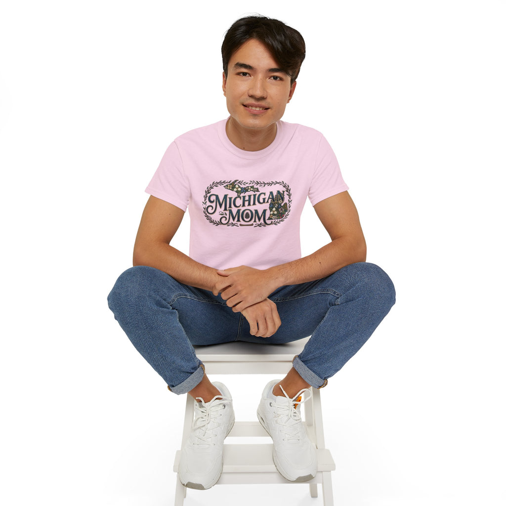 Michigan Mom T-Shirt – Floral State Pride Tee for Moms