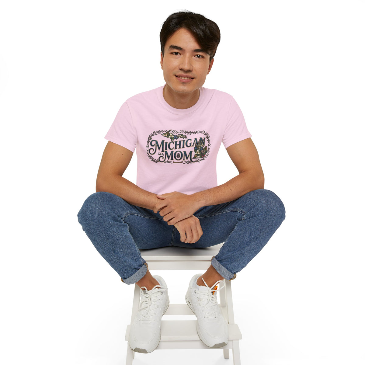 Michigan Mom T-Shirt – Floral State Pride Tee for Moms