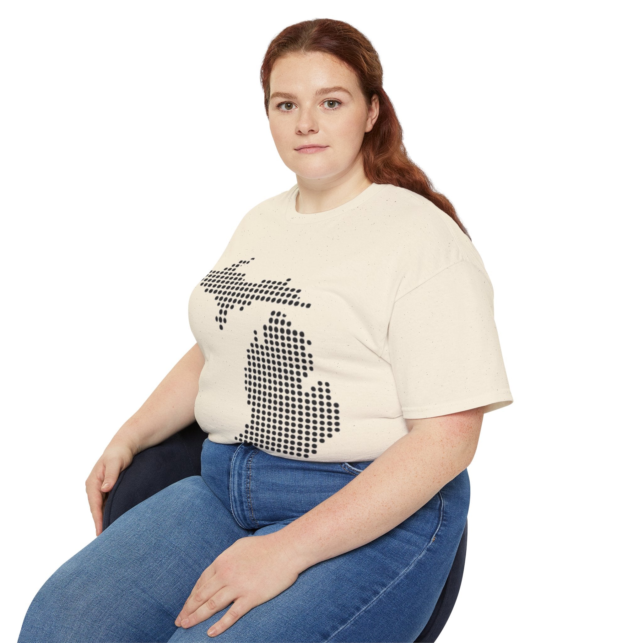 Michigan Dot Map T-Shirt — Minimal State Outline Tee