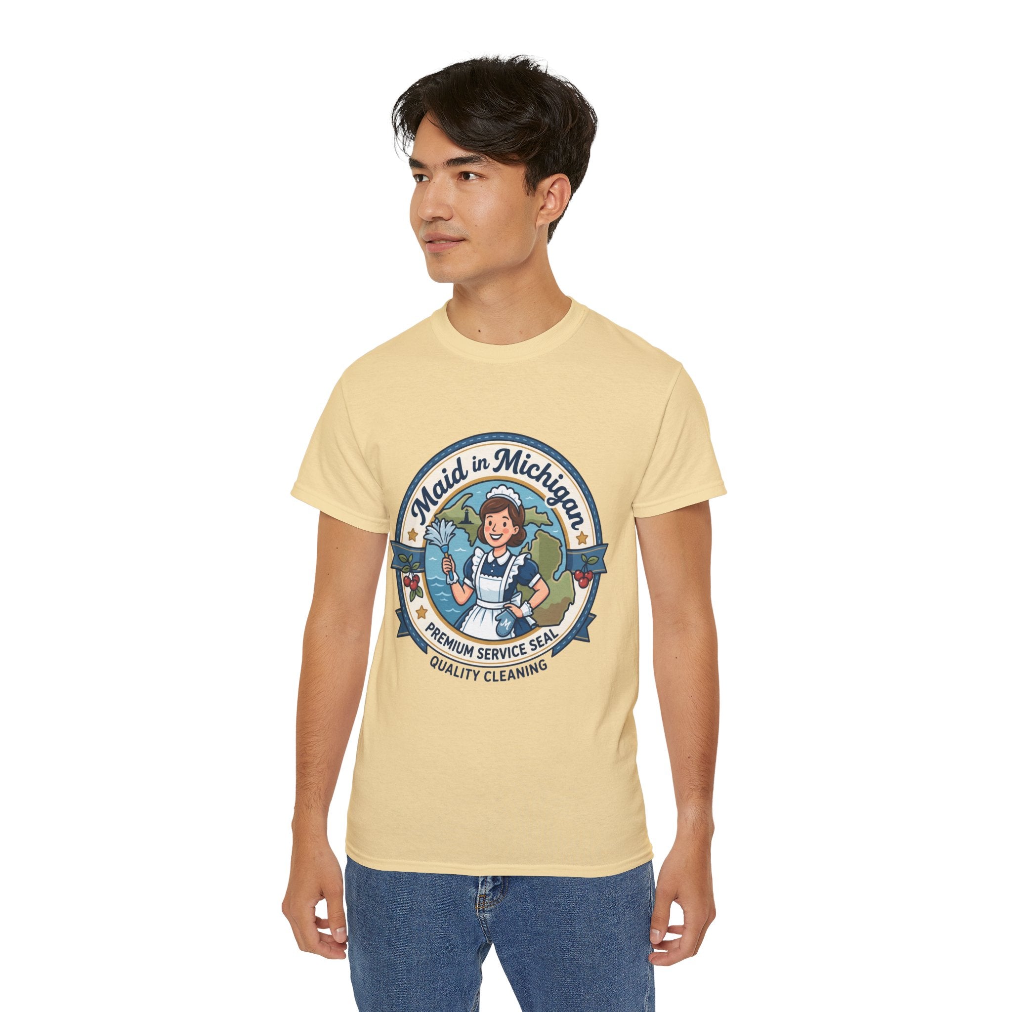 Maid in Michigan T-Shirt — Vintage Housekeeping Logo Tee