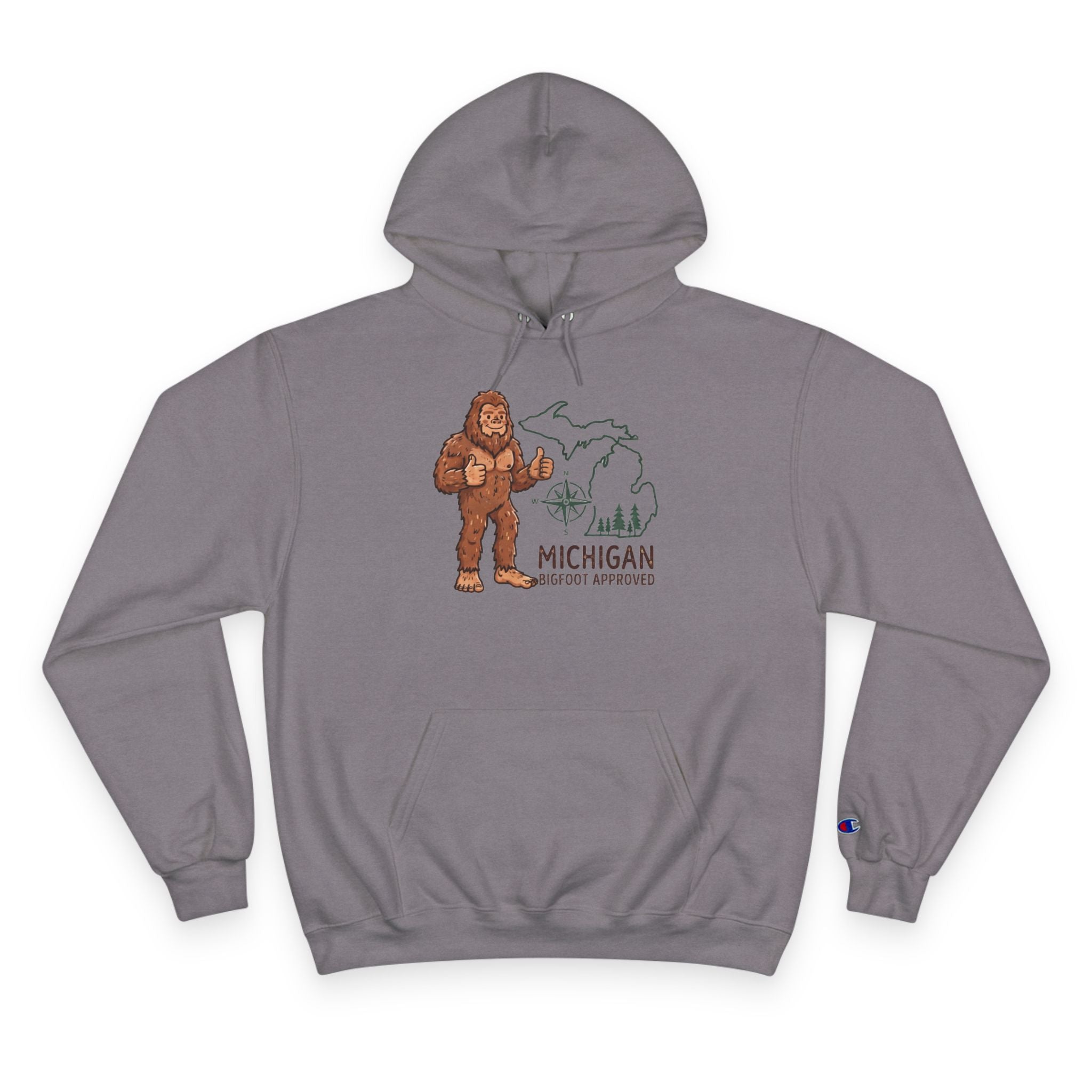 Michigan Sasquatch Hoodie — Vintage Bigfoot Graphic Champion Sweatshirt