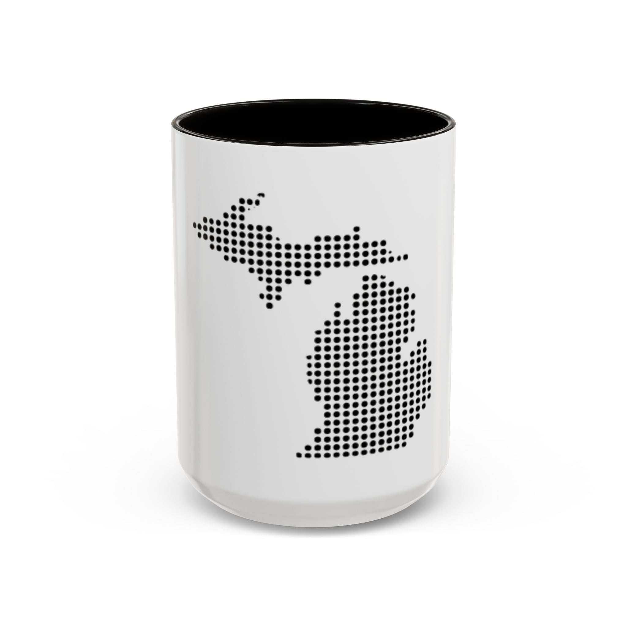 Michigan Dot Map Mug — Modern Minimalist Michigan State Coffee Cup (11oz/15oz)