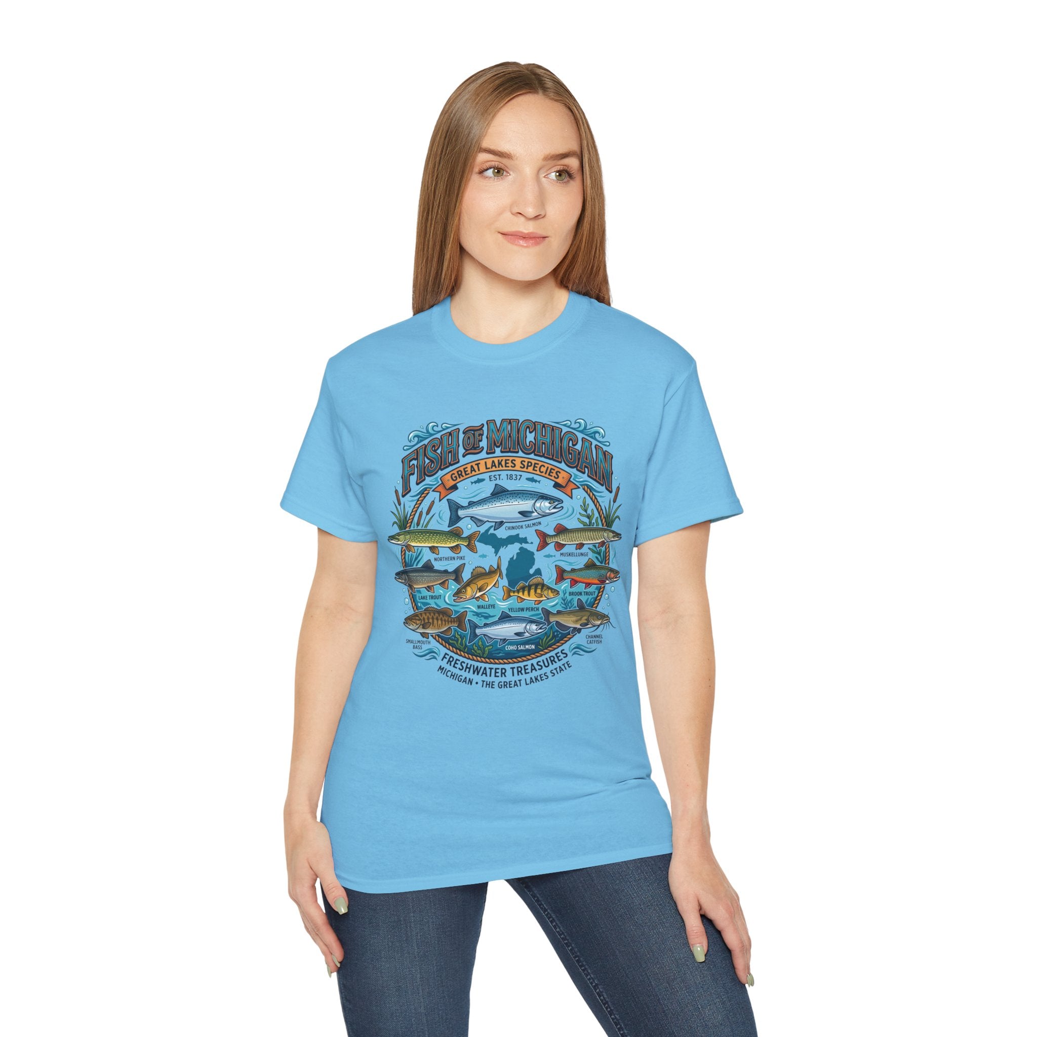 Michigan Fishing Species Tee — Freshwater Treasures Graphic T-Shirt