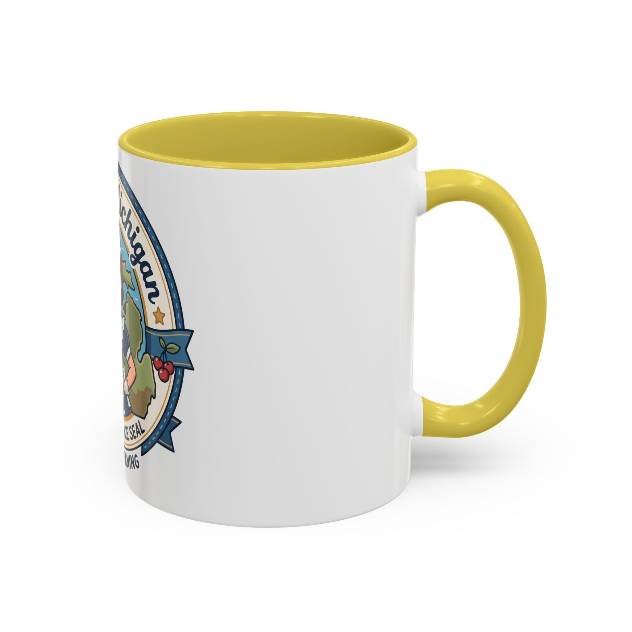Maid in Michigan Coffee Mug — Retro Housekeeper Logo (11oz/15oz)