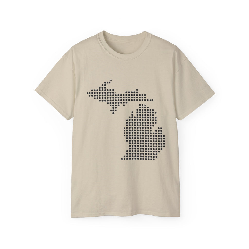 Michigan Dot Map T-Shirt — Minimal State Outline Tee