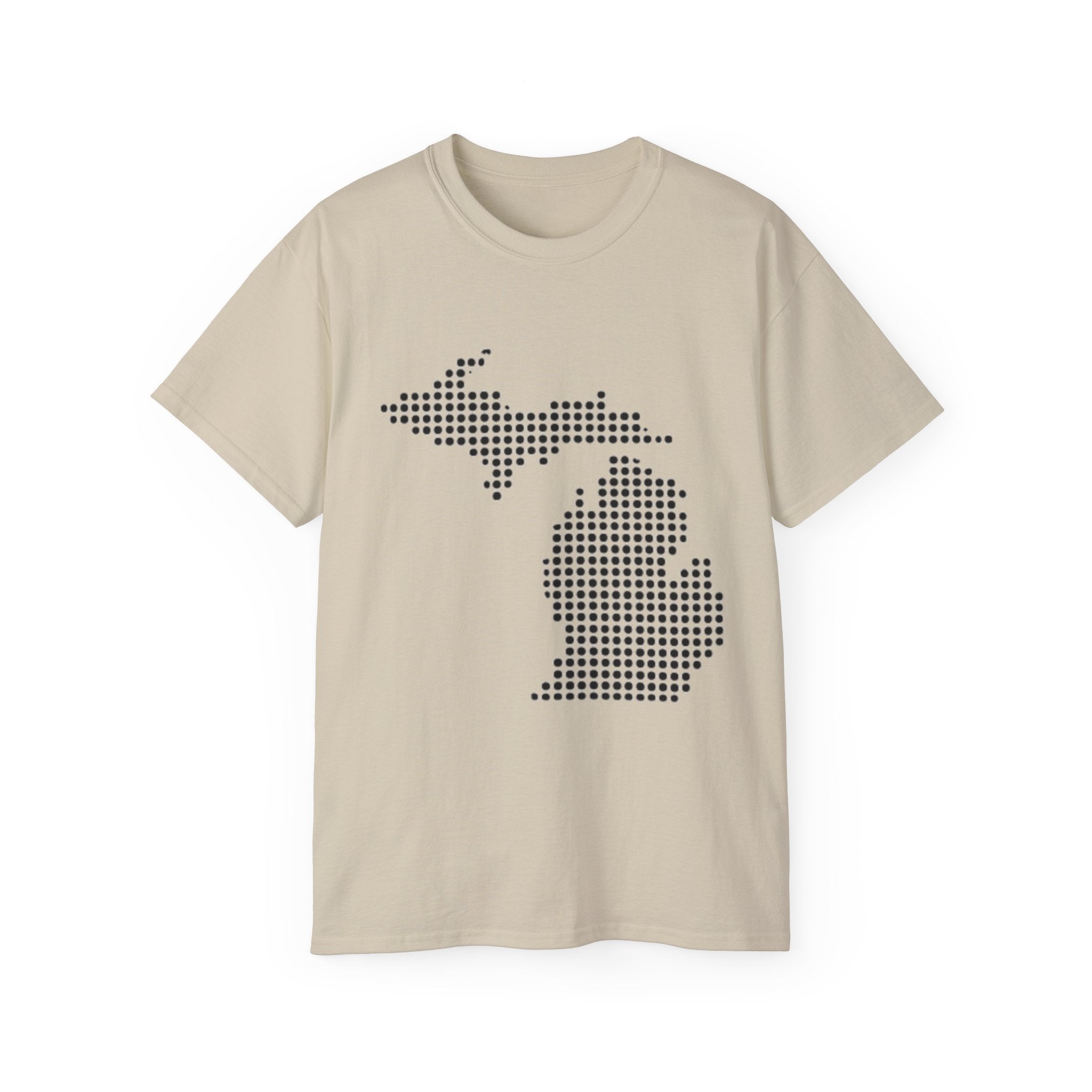 Michigan Dot Map T-Shirt — Minimal State Outline Tee