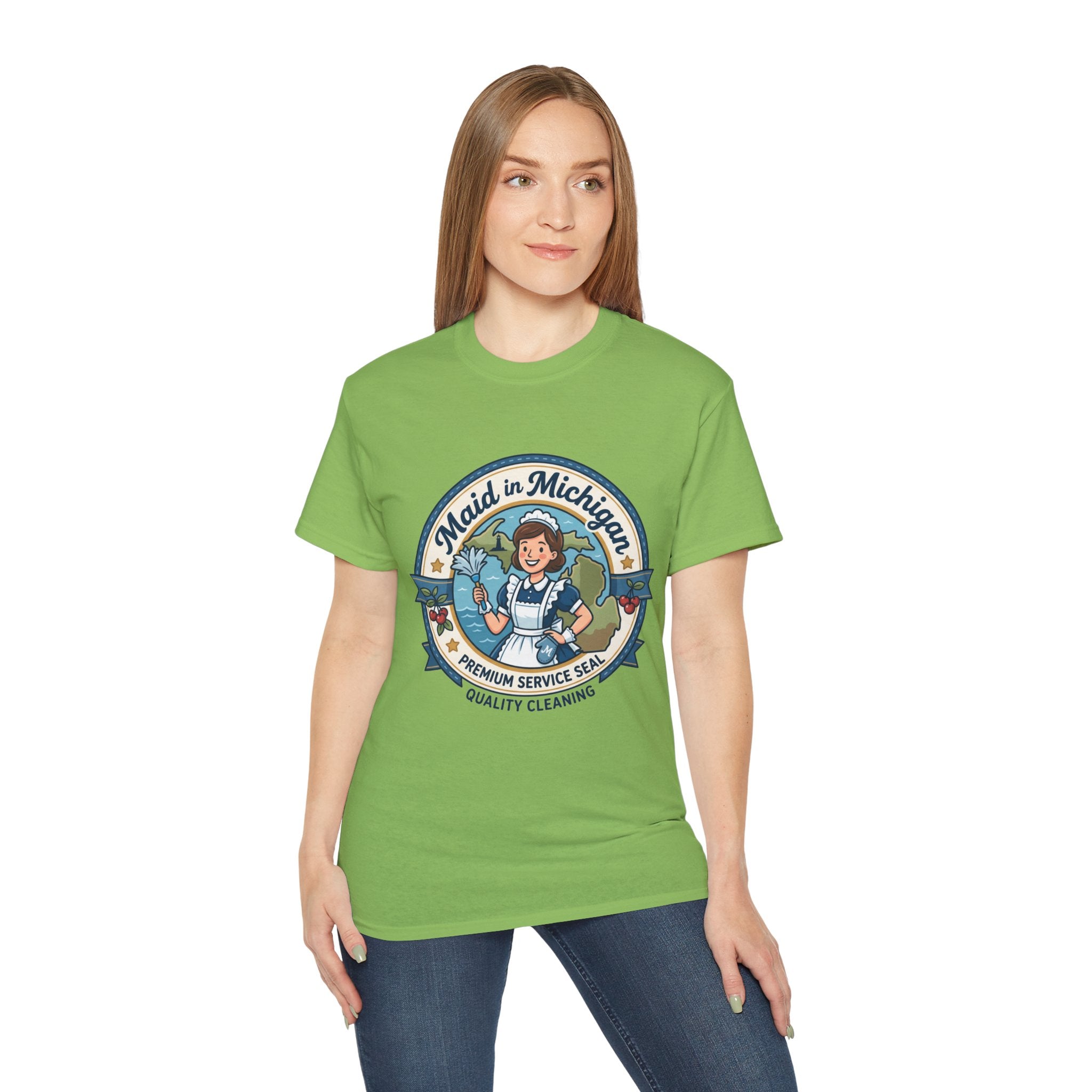 Maid in Michigan T-Shirt — Vintage Housekeeping Logo Tee