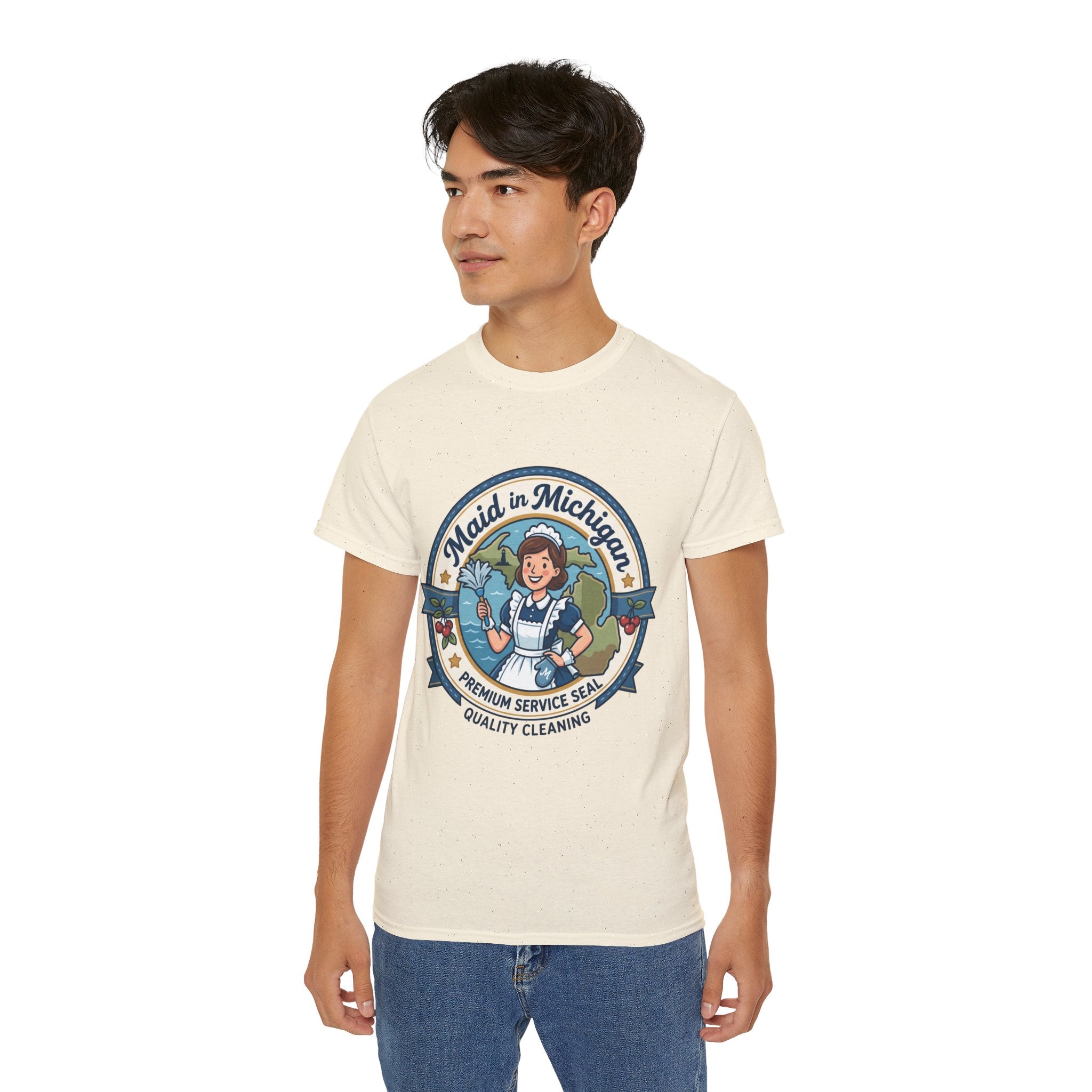 Maid in Michigan T-Shirt — Vintage Housekeeping Logo Tee