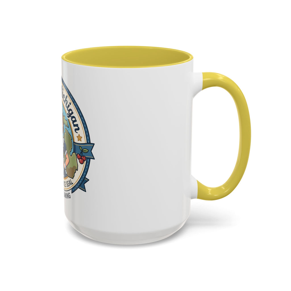 Maid in Michigan Coffee Mug — Retro Housekeeper Logo (11oz/15oz)