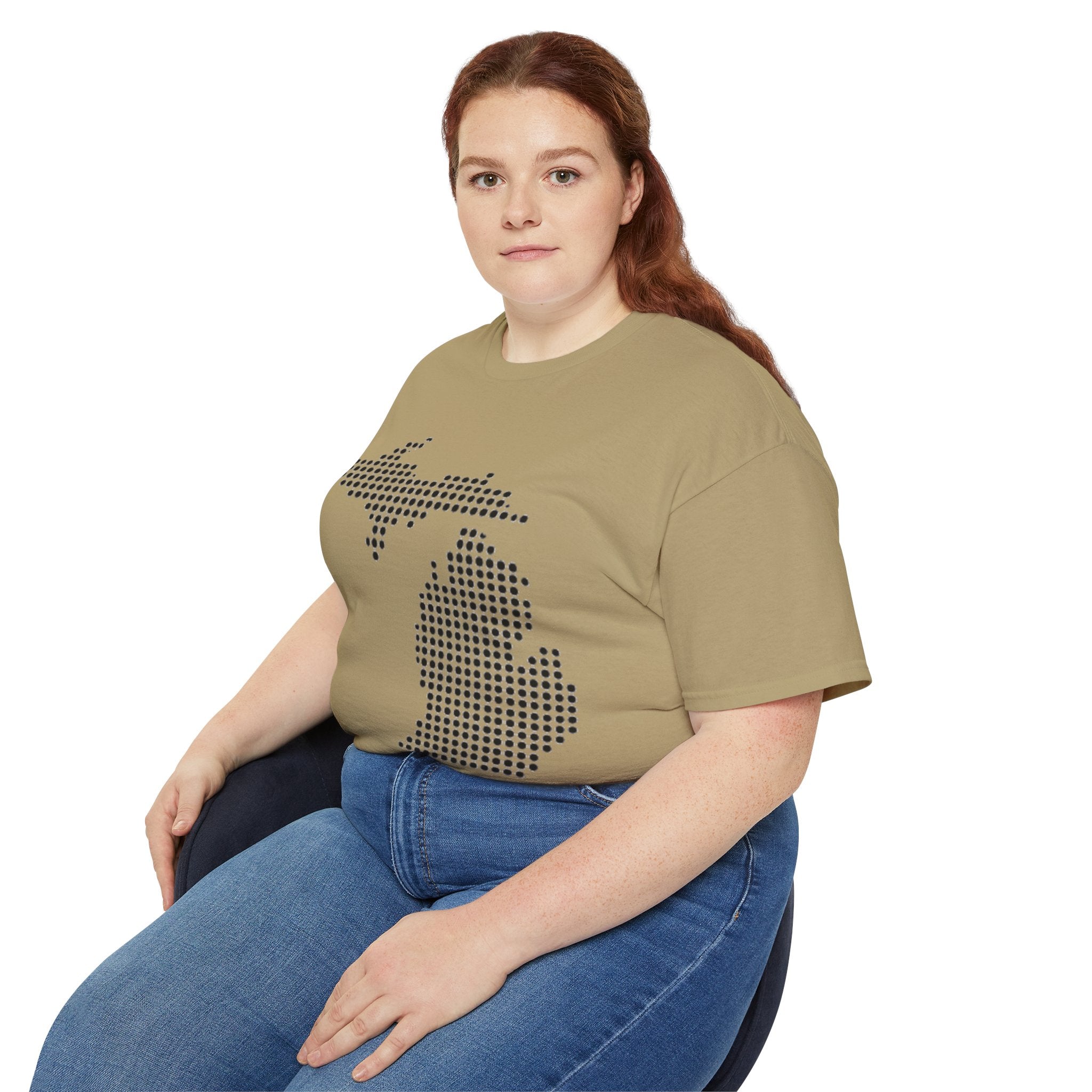 Michigan Dot Map T-Shirt — Minimal State Outline Tee