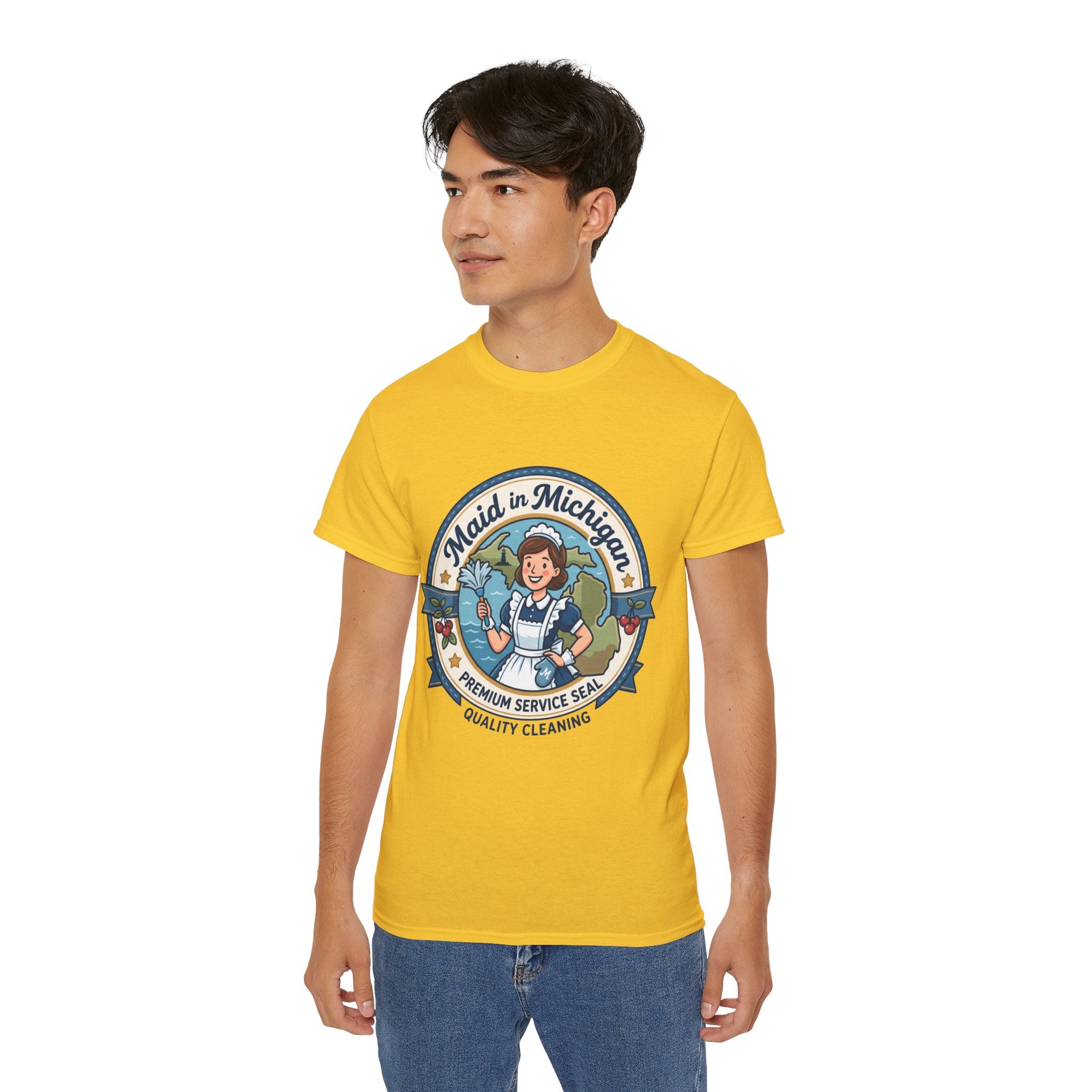 Maid in Michigan T-Shirt — Vintage Housekeeping Logo Tee