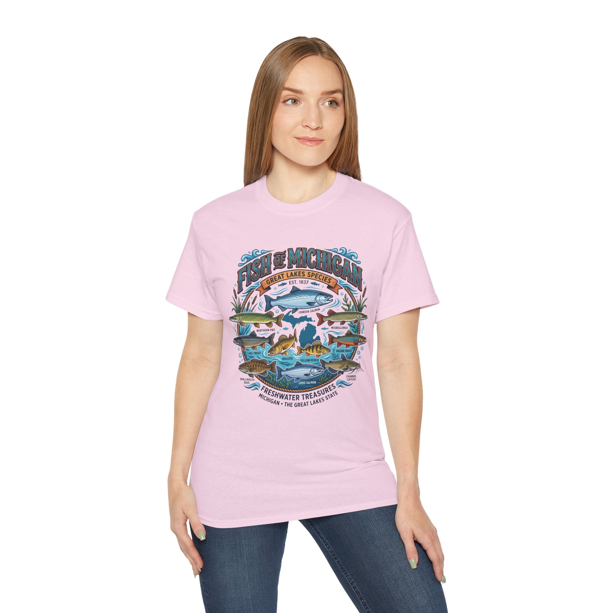 Michigan Fishing Species Tee — Freshwater Treasures Graphic T-Shirt