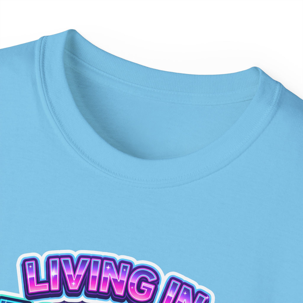 "Living in Aesthetic Mode" Retro Vaporwave Graphic Tee