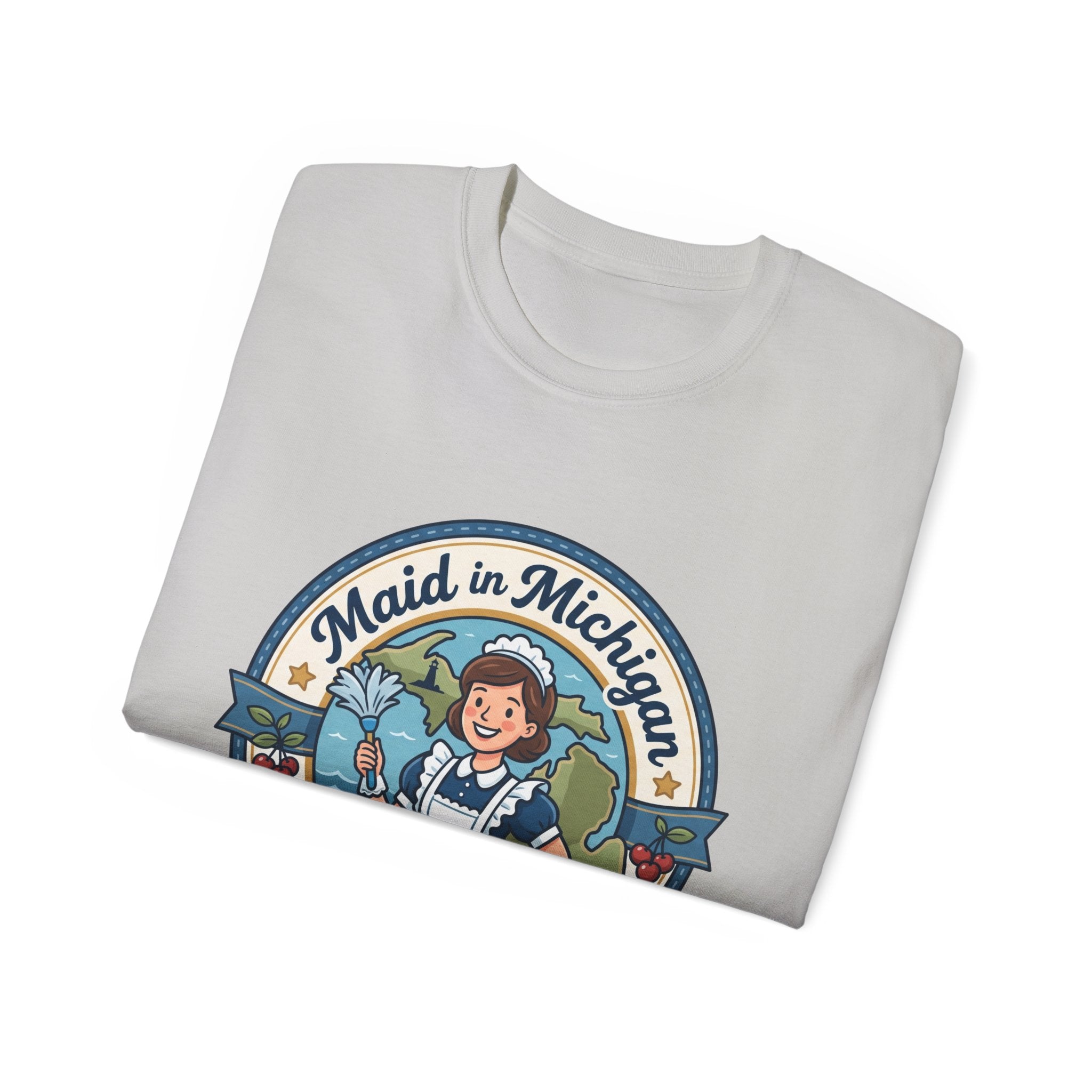 Maid in Michigan T-Shirt — Vintage Housekeeping Logo Tee