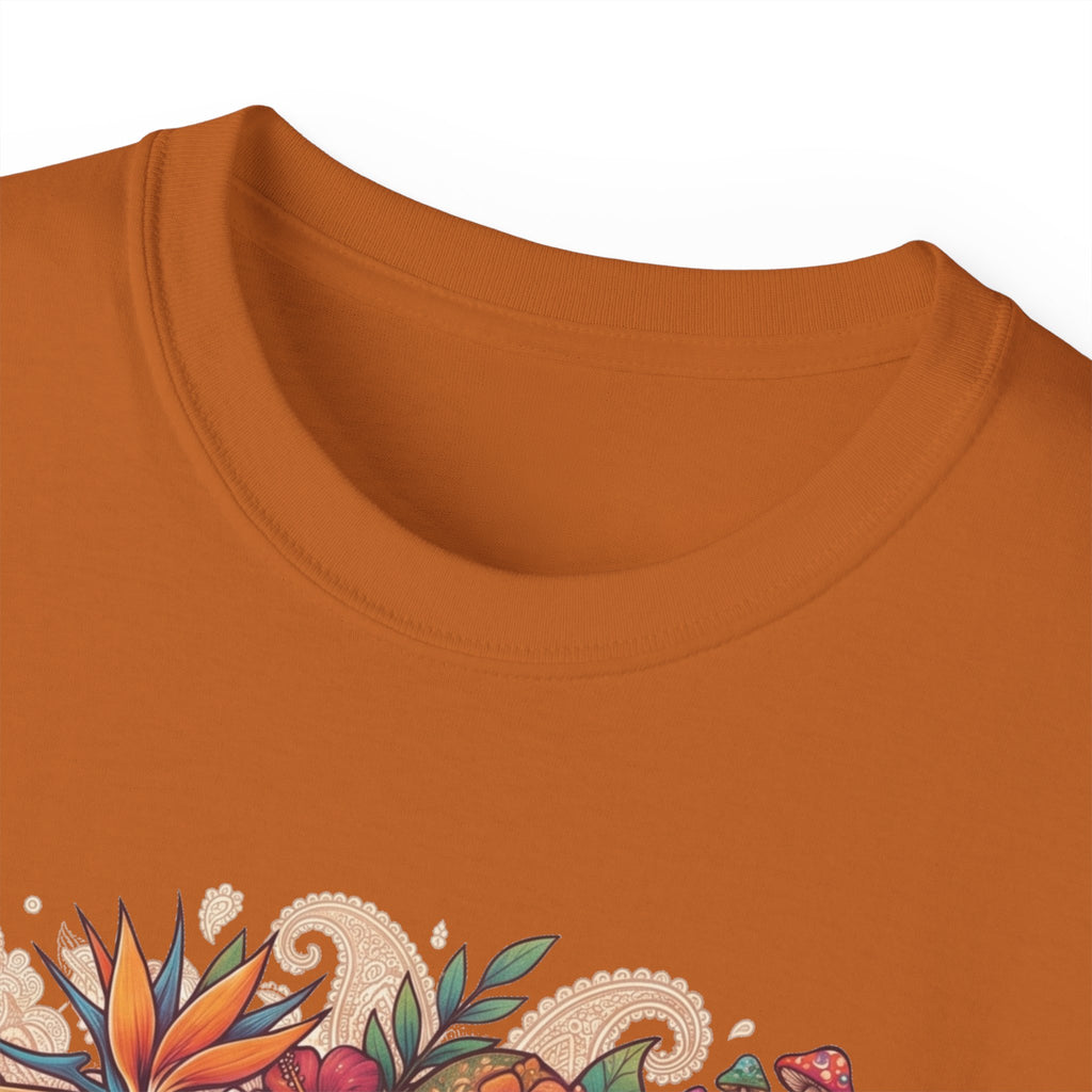 Floral Ukulele T-Shirt — Tropical Guitar & Hibiscus Flower Tee