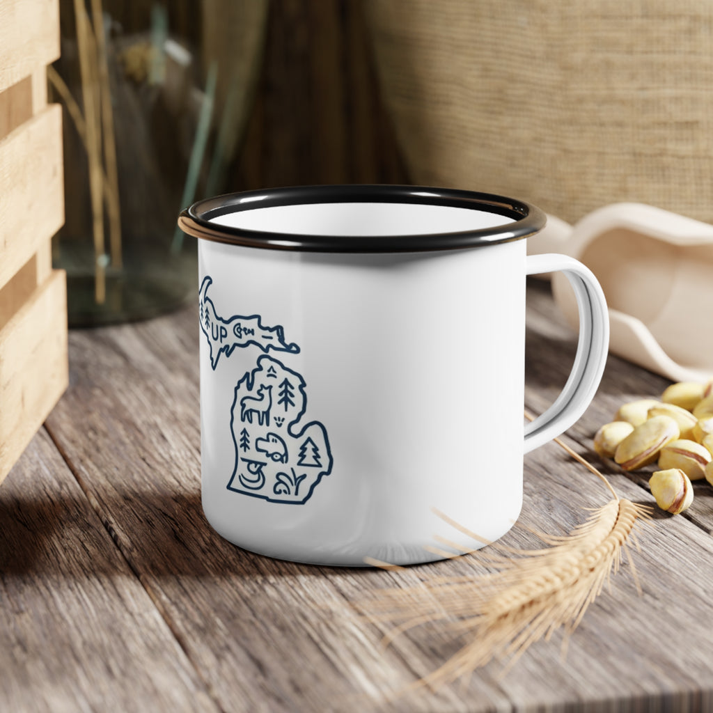 Michigan UP Map Camping Mug