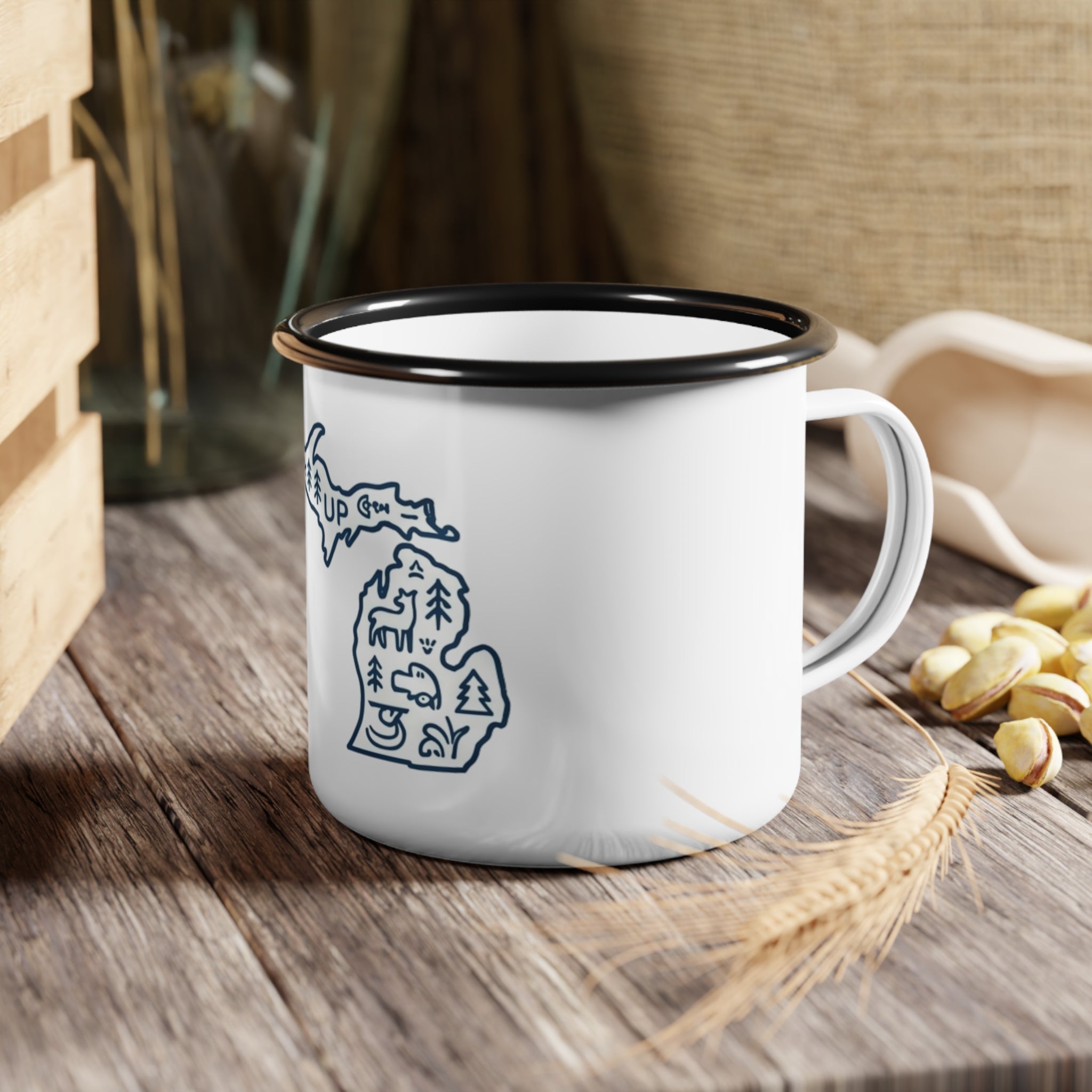 Michigan UP Map Camping Mug