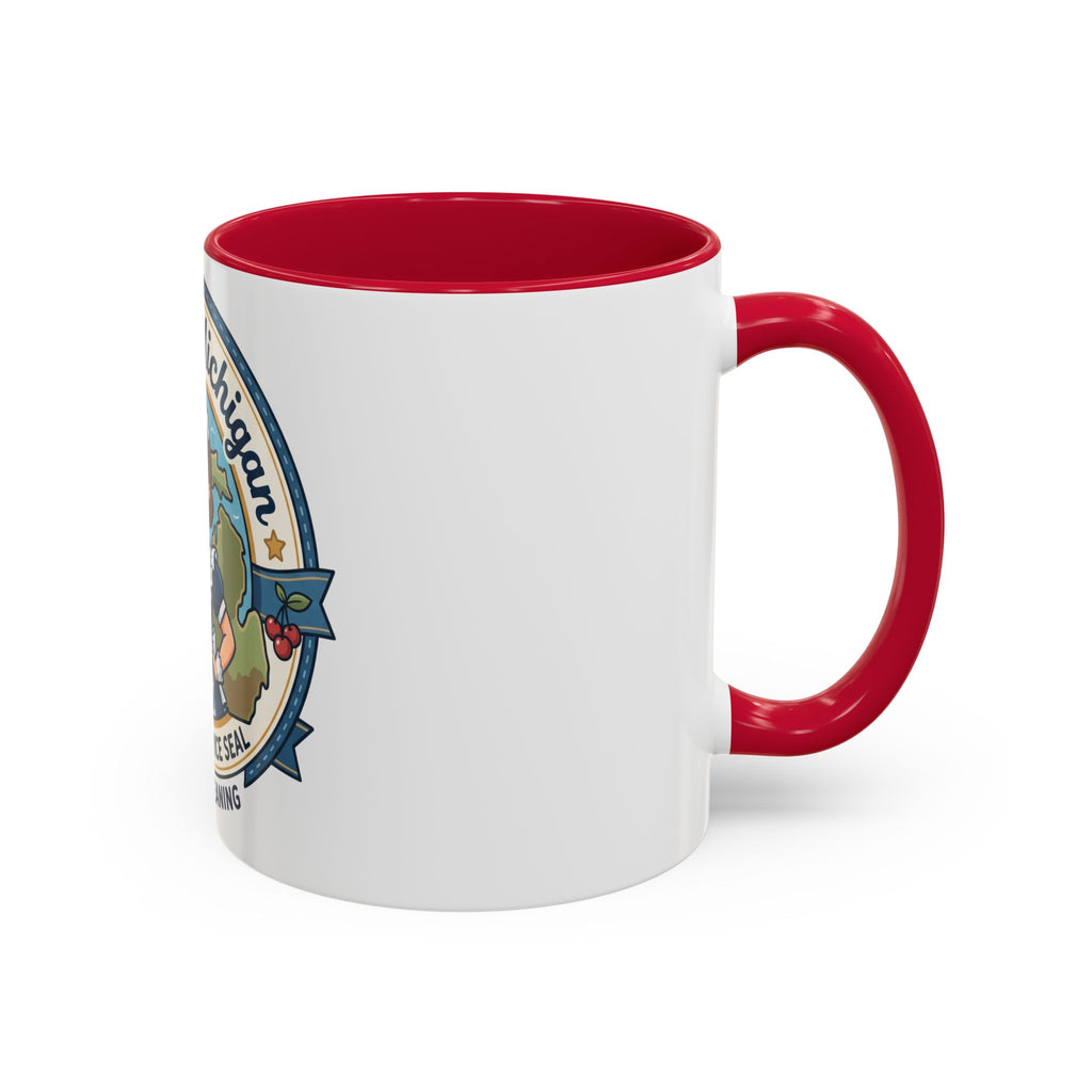 Maid in Michigan Coffee Mug — Retro Housekeeper Logo (11oz/15oz)