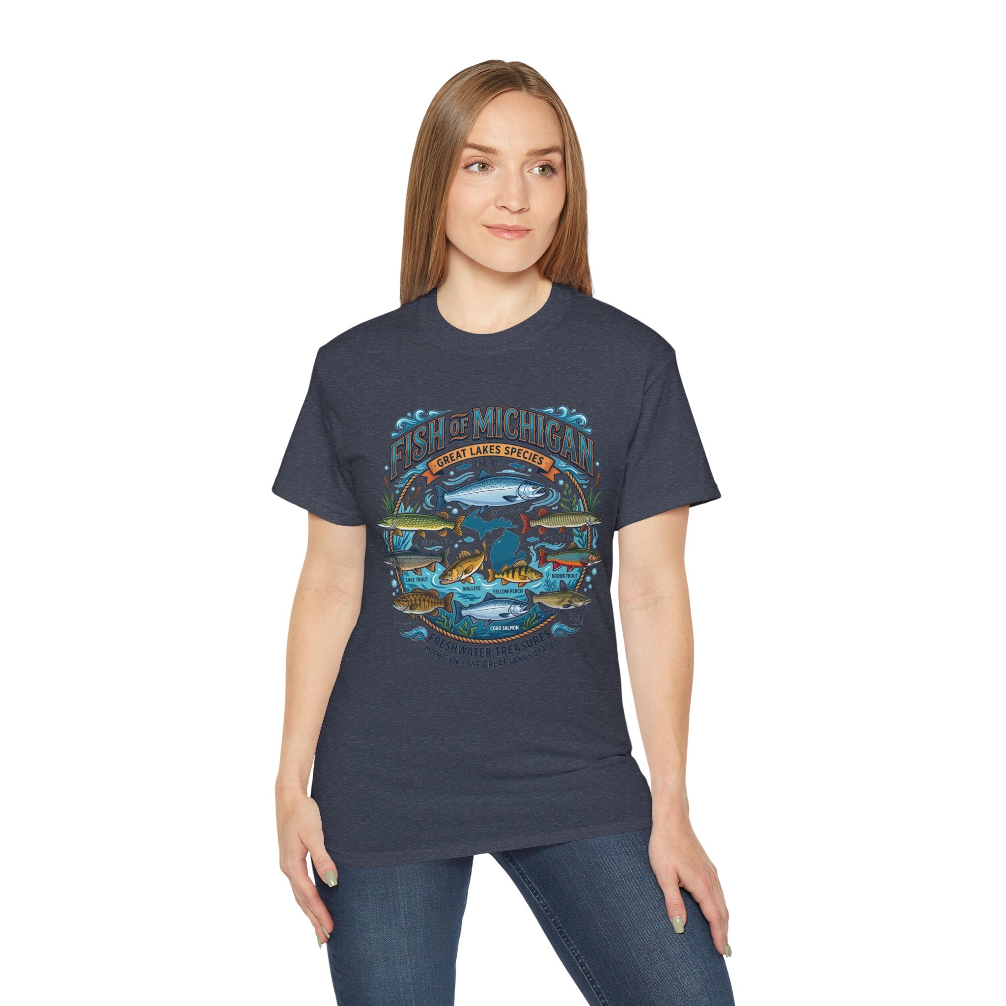 Michigan Fishing Species Tee — Freshwater Treasures Graphic T-Shirt