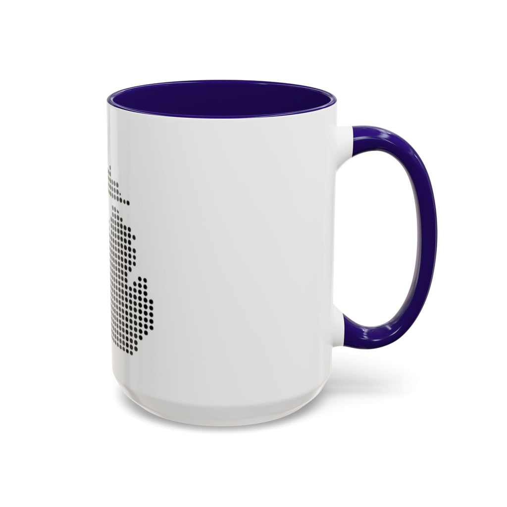 Michigan Dot Map Mug — Modern Minimalist Michigan State Coffee Cup (11oz/15oz)
