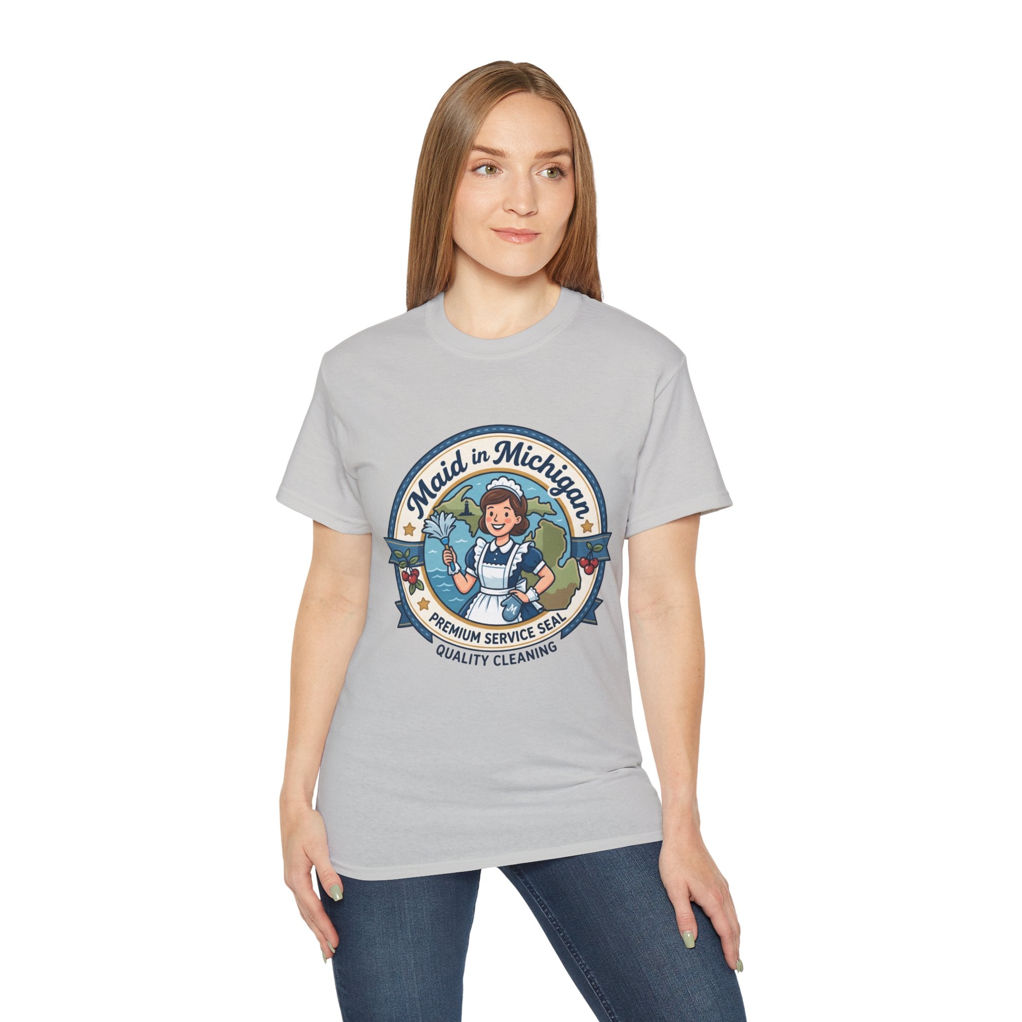 Maid in Michigan T-Shirt — Vintage Housekeeping Logo Tee
