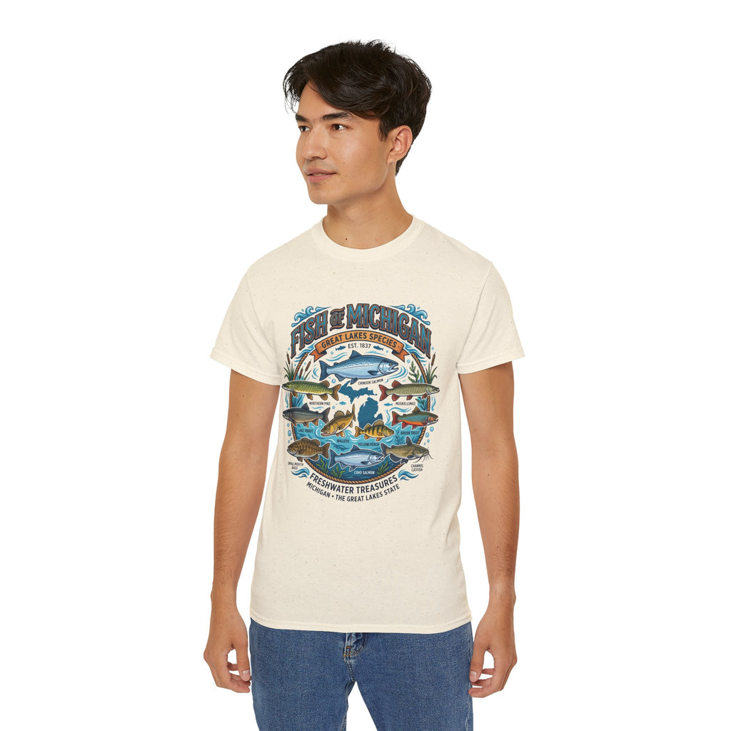Michigan Fishing Species Tee — Freshwater Treasures Graphic T-Shirt