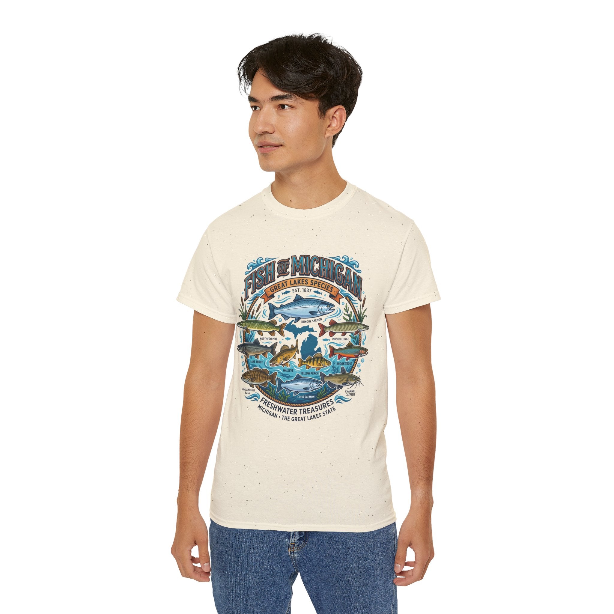 Michigan Fishing Species Tee — Freshwater Treasures Graphic T-Shirt
