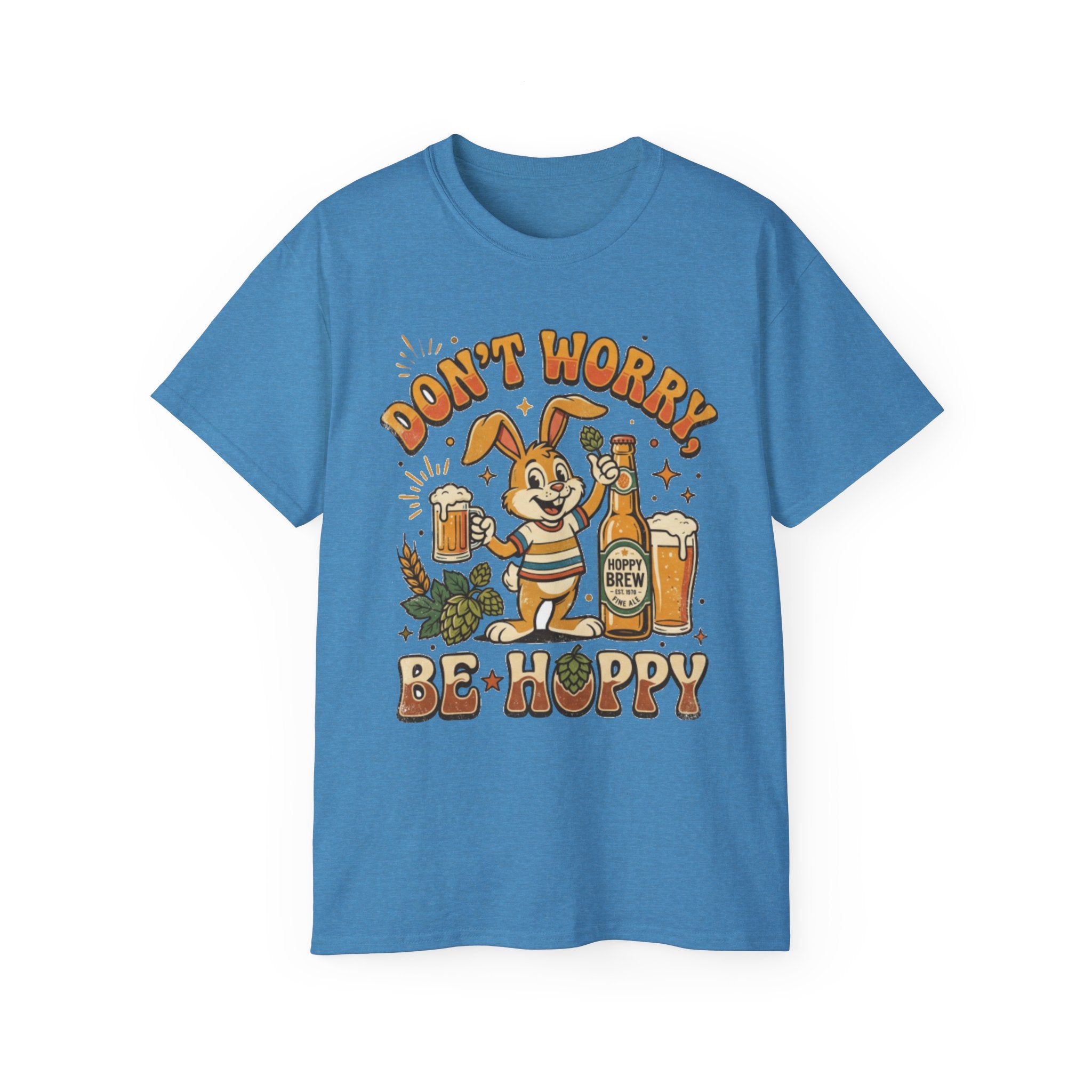 Be Hoppy Beer Bunny T-Shirt — Don’t Worry Be Hoppy Easter Brewery Tee