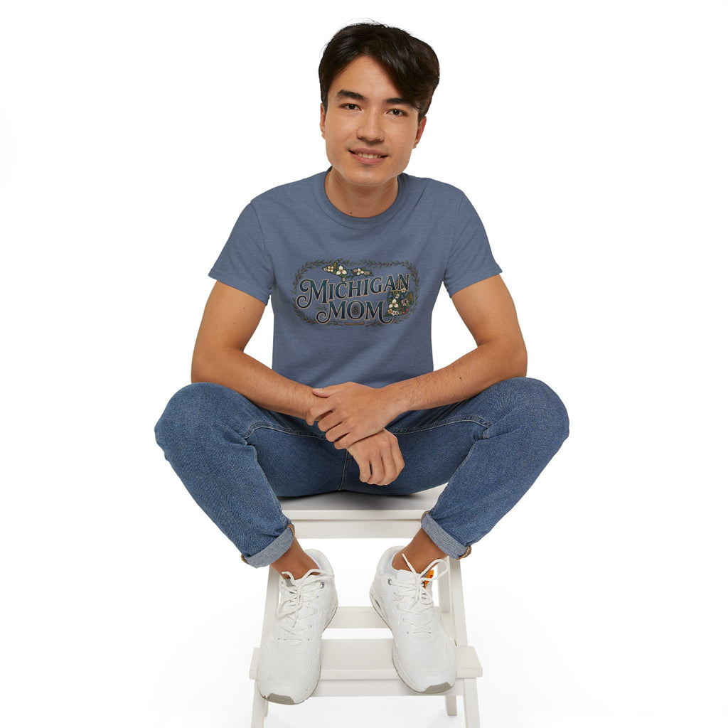 Michigan Mom T-Shirt – Floral State Pride Tee for Moms