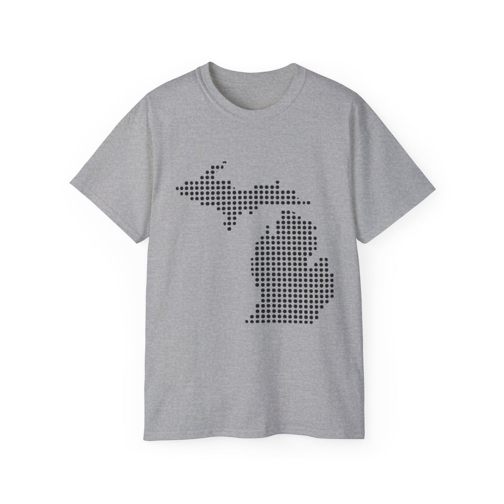 Michigan Dot Map T-Shirt — Minimal State Outline Tee