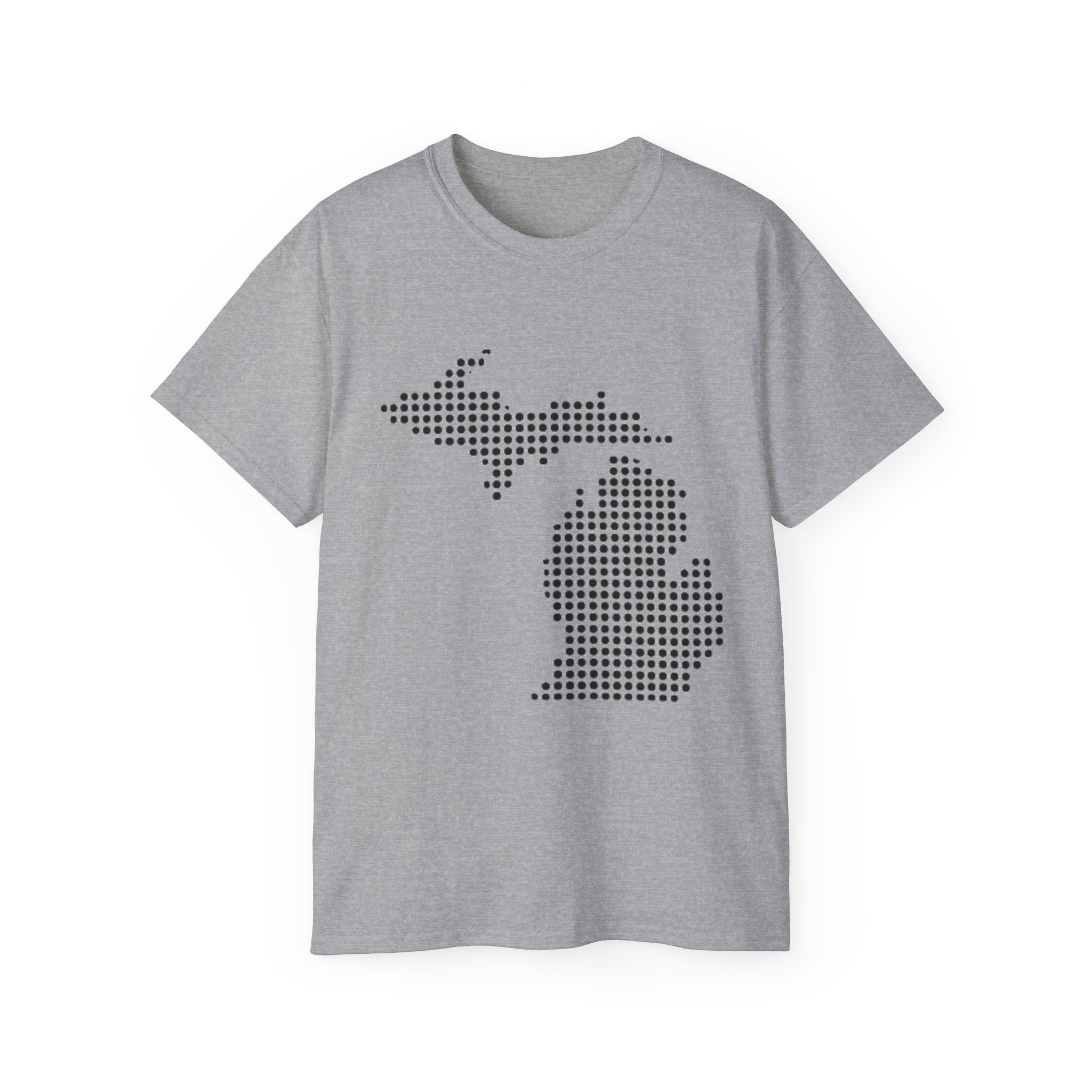 Michigan Dot Map T-Shirt — Minimal State Outline Tee